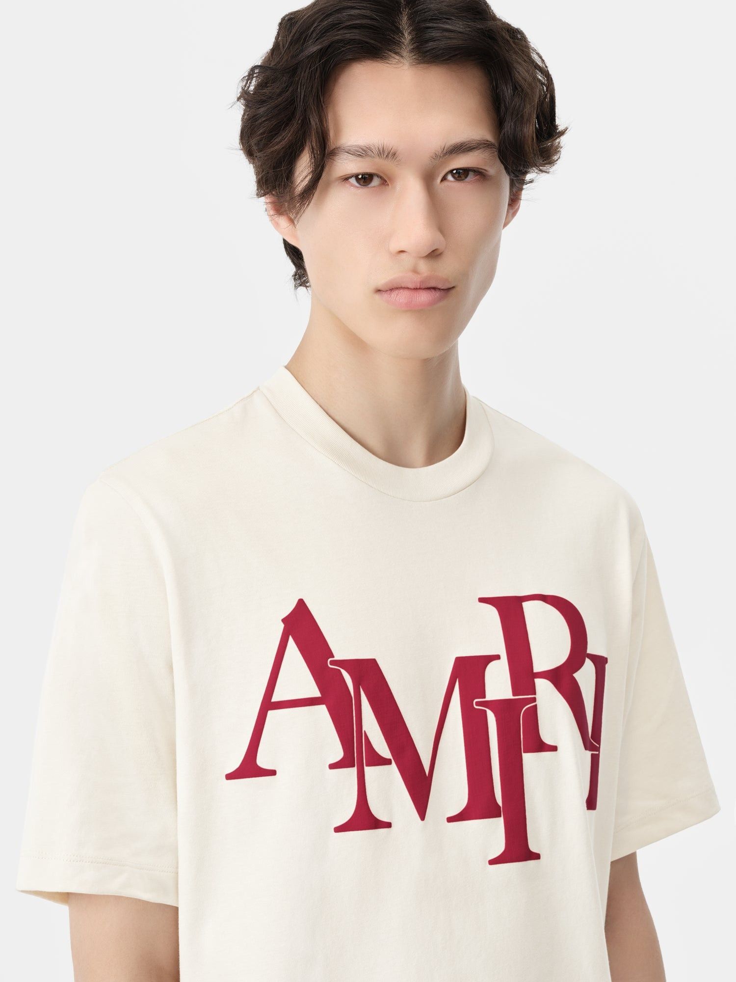 Amiri o1s1wg110525 Staggered T-Shirt in Beige Size US XL / EU 56 / 4 - 5 Thumbnail