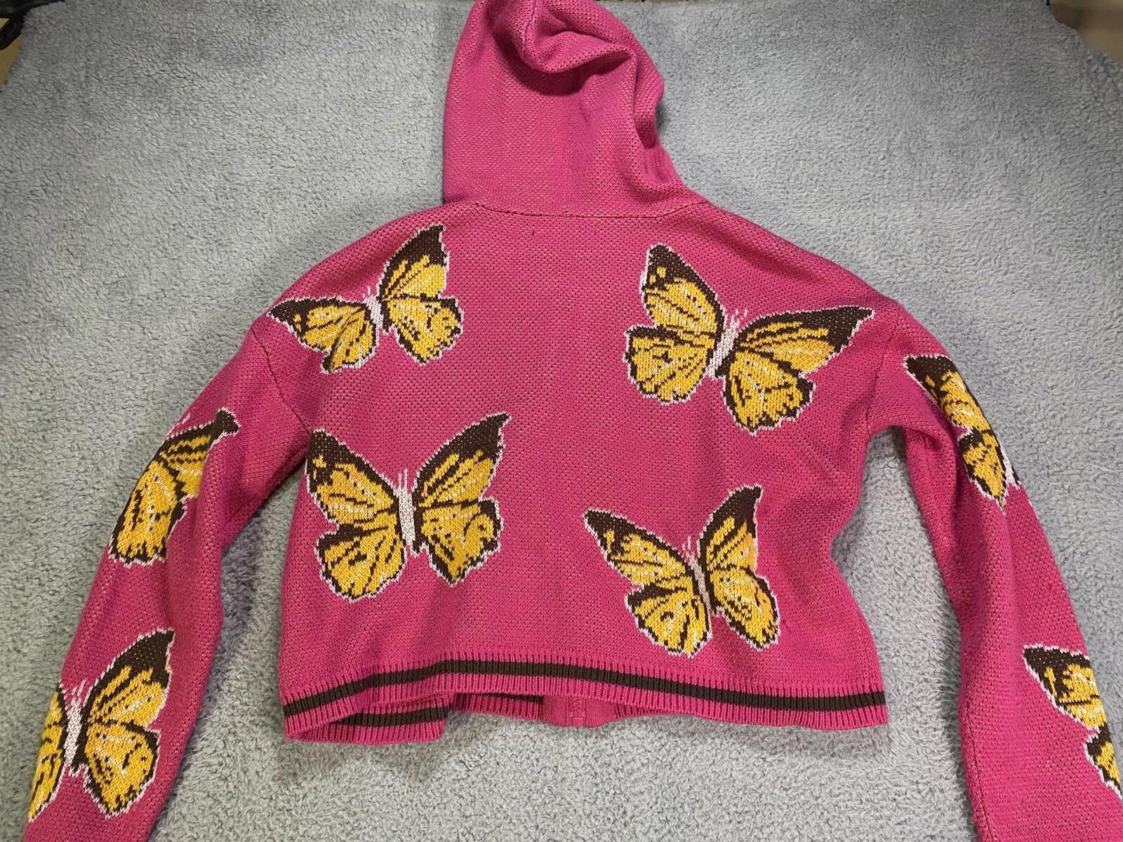 Fox Racing Women Sweater Small Knitted Pink Butterflies Witty Fox Size S / US 4 / IT 40 - 5 Thumbnail