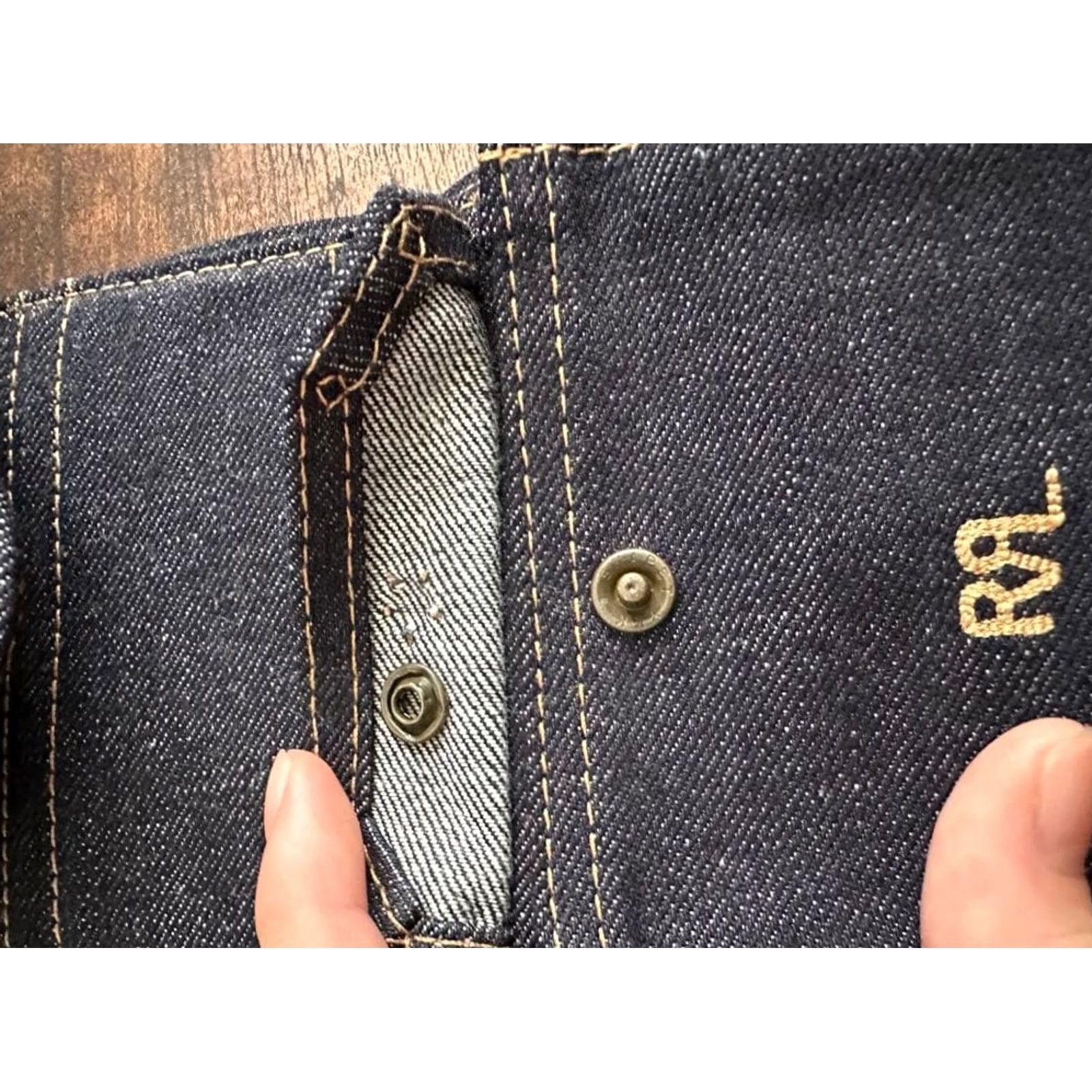 Ralph Lauren RRL RALPH LAUREN INDIGO DENIM SNAP BIFOLD WALLET MEN USED ORIGINAL BOX Size ONE SIZE - 5 Thumbnail