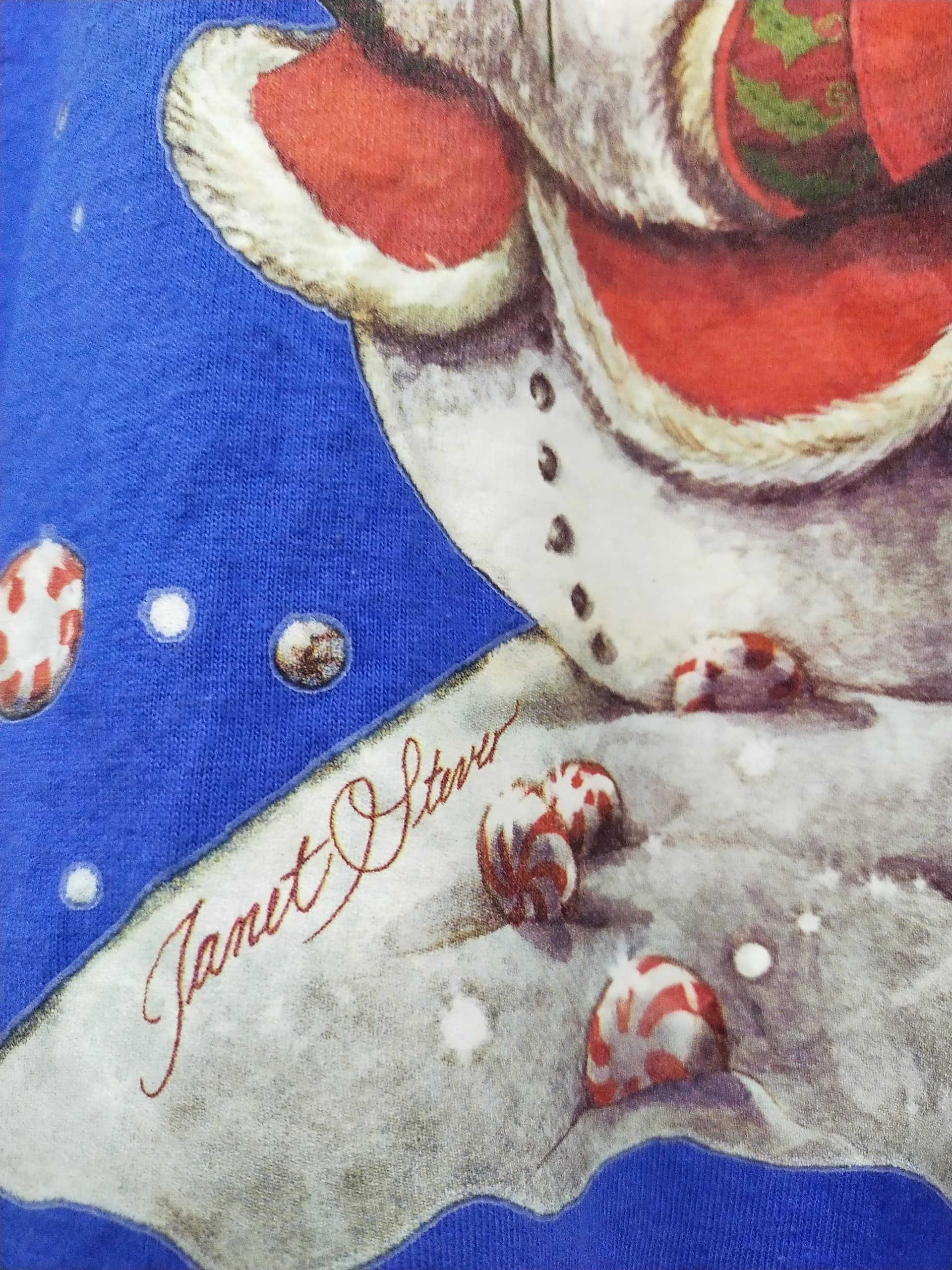 Vintage Vintage 90s Art Janet Stever Merry Christmas graphic t shirt Size US L / EU 52-54 / 3 - 3 Thumbnail