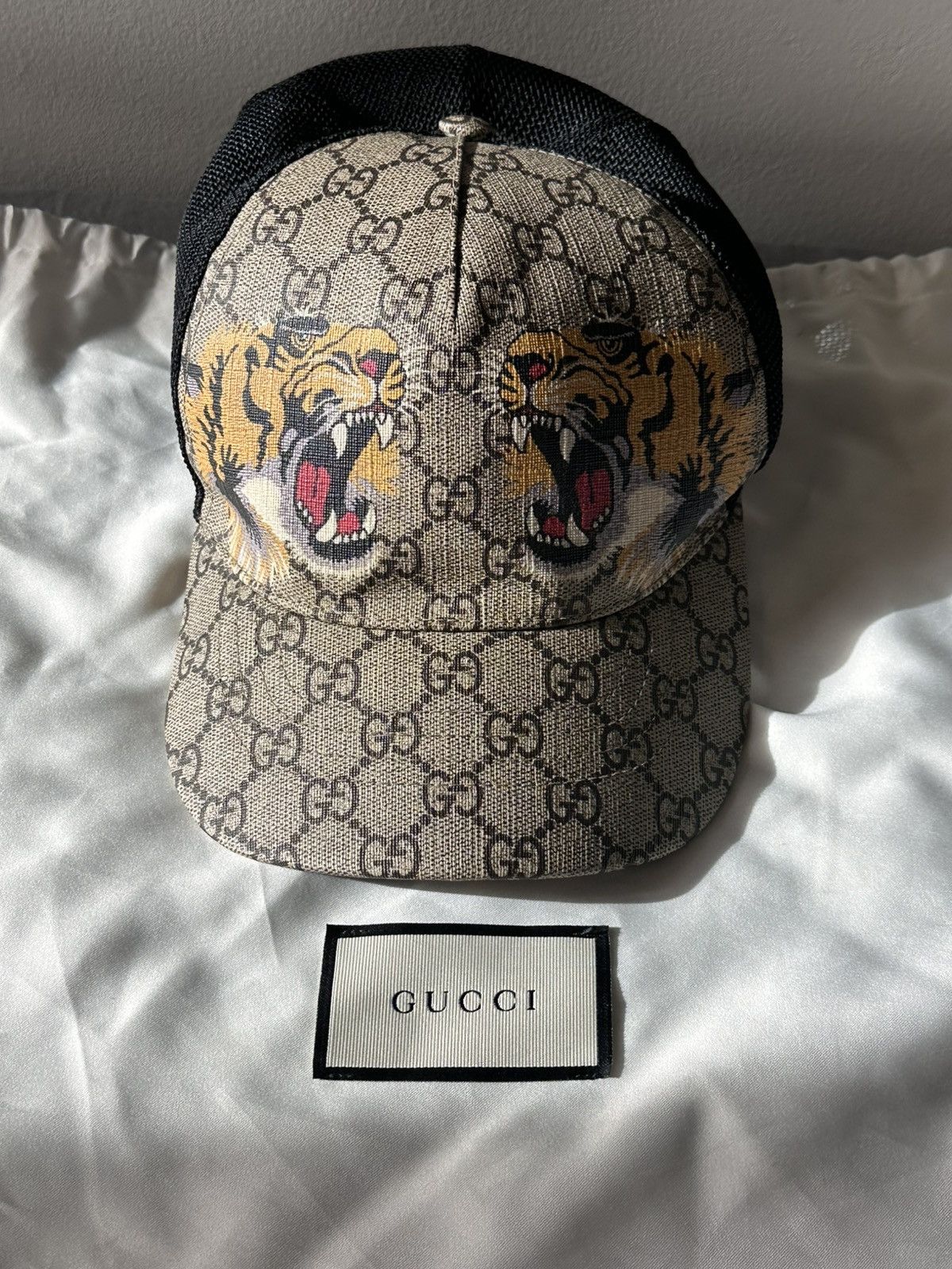 Gucci Gucci GG Supreme Mesh Tiger Baseball Cap | Rare Discontinued Size ONE SIZE - 1 Thumbnail