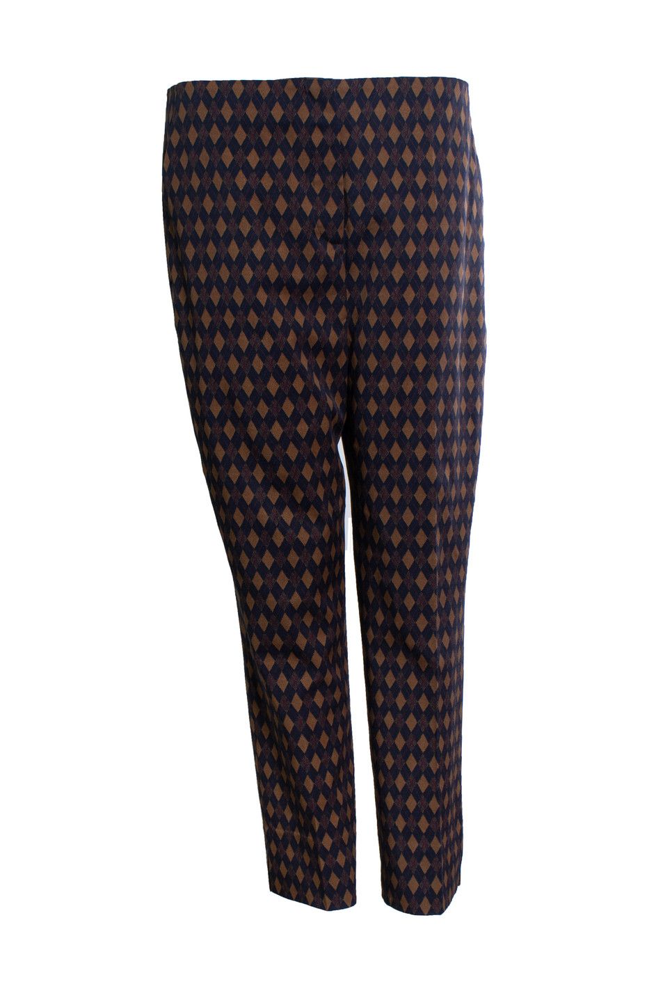 Prada Prada, Diamond printed pantalon in blue and brown Size 30" / US 8 / IT 44 - 3 Thumbnail
