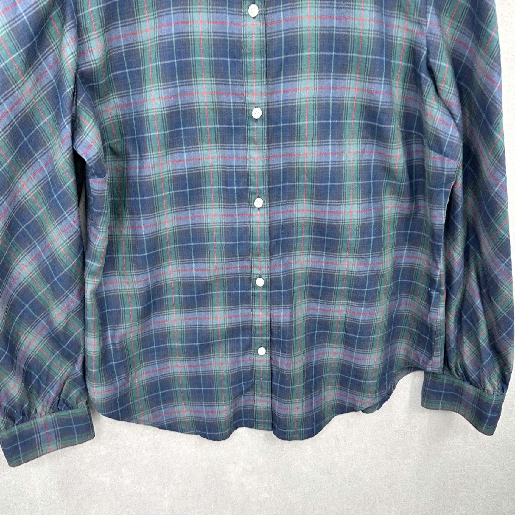 UNTUCKit UNTUCKit Esme Shirt Womens 6 Blue Blackwatch Plaid Button Quiet Luxury For Her Tie? Size M / US 6-8 / IT 42-44 - 3 Thumbnail