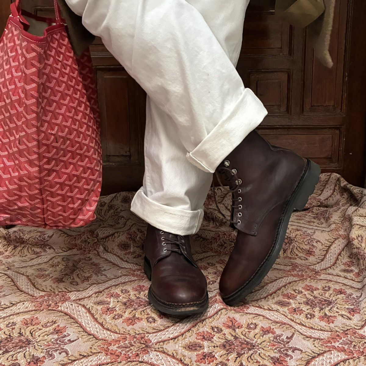 Heschung HESCHUNG HÊTRE MADE IN FRANCE WOOL LINED BURGUNDY DERBY BOOT Size US 11.5 / EU 44-45 - 4 Thumbnail