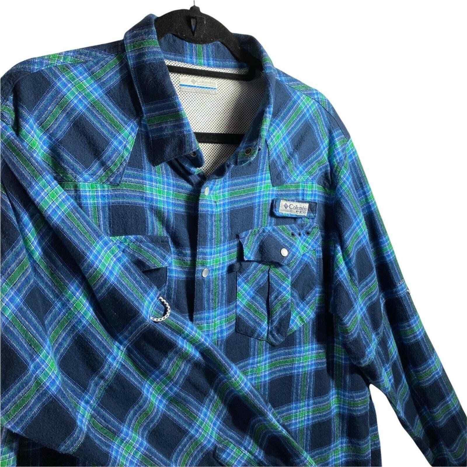 Columbia Columbia PFG MensLarge Vented Button Down Shirt Flannel GORP Size US L / EU 52-54 / 3 - 2 Thumbnail