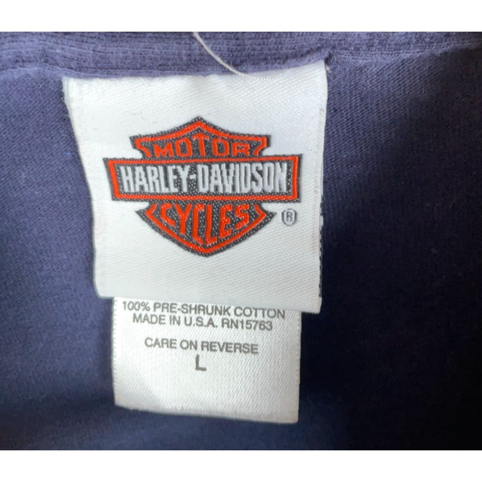 Harley Davidson VINTAGE Harley-Davidson Deadwood Long Sleeve T-Shirt Men Large Dark Blue Size US L / EU 52-54 / 3 - 3 Thumbnail
