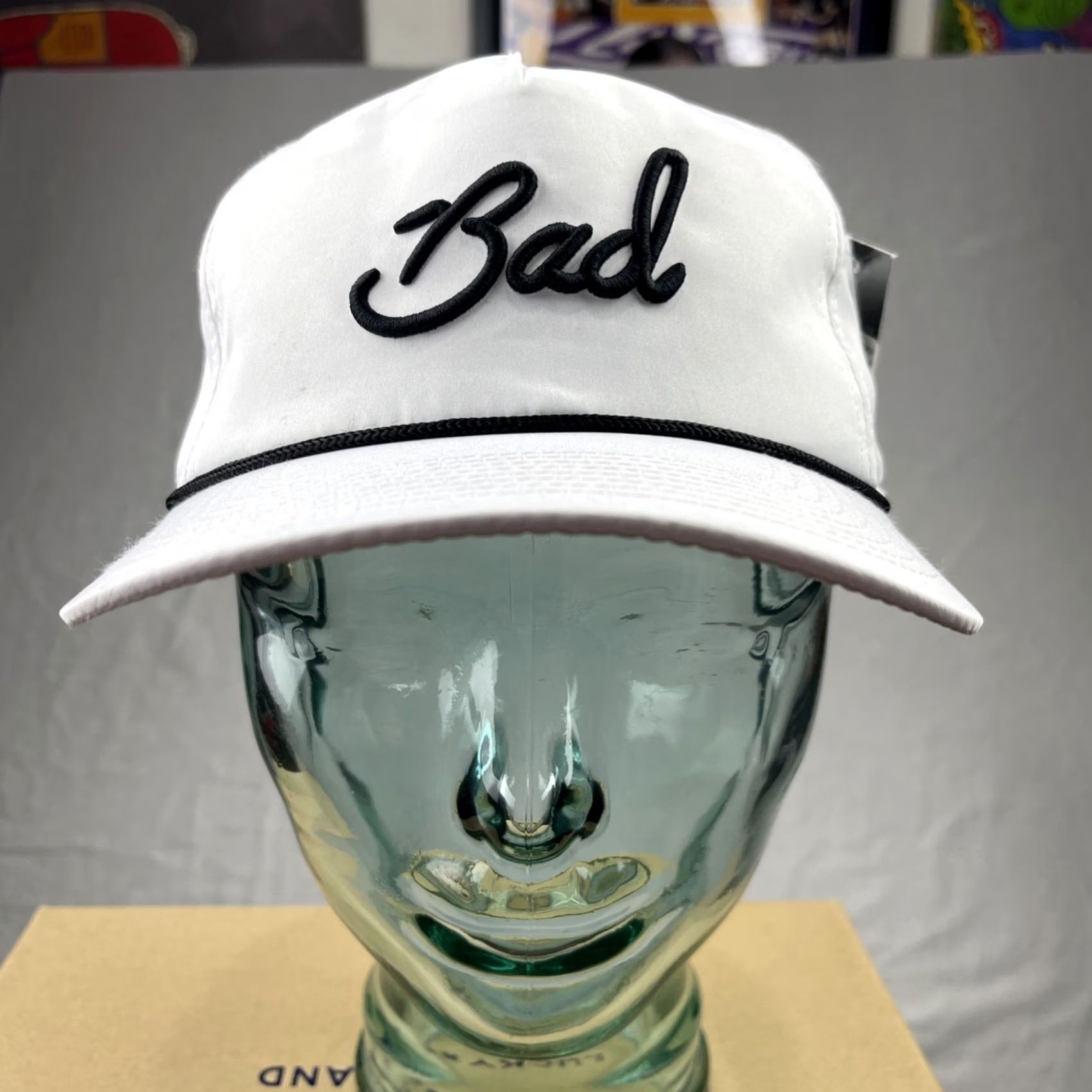 Roper Bad Birdie Hat Cap Mens Snapback White Black Scrip Rope Golf Performance Hat Cap Snapback Mens White Black Scrip Rope Golf Performance Size ONE SIZE - 2 Thumbnail