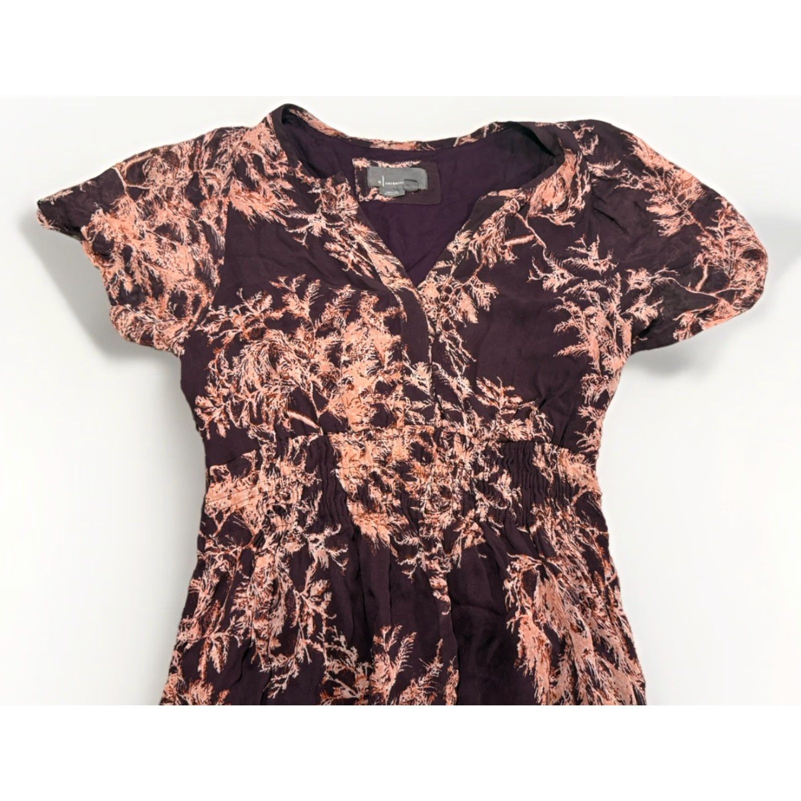 Anthropologie Anthropologie Somerset Purple Floral Chiffon Maxi Dress | Dress | Women’s Size S | Purple | V-Neck | Short Sleeve | Viscose Chiffon Size S / US 4 / IT 40 - 6 Thumbnail