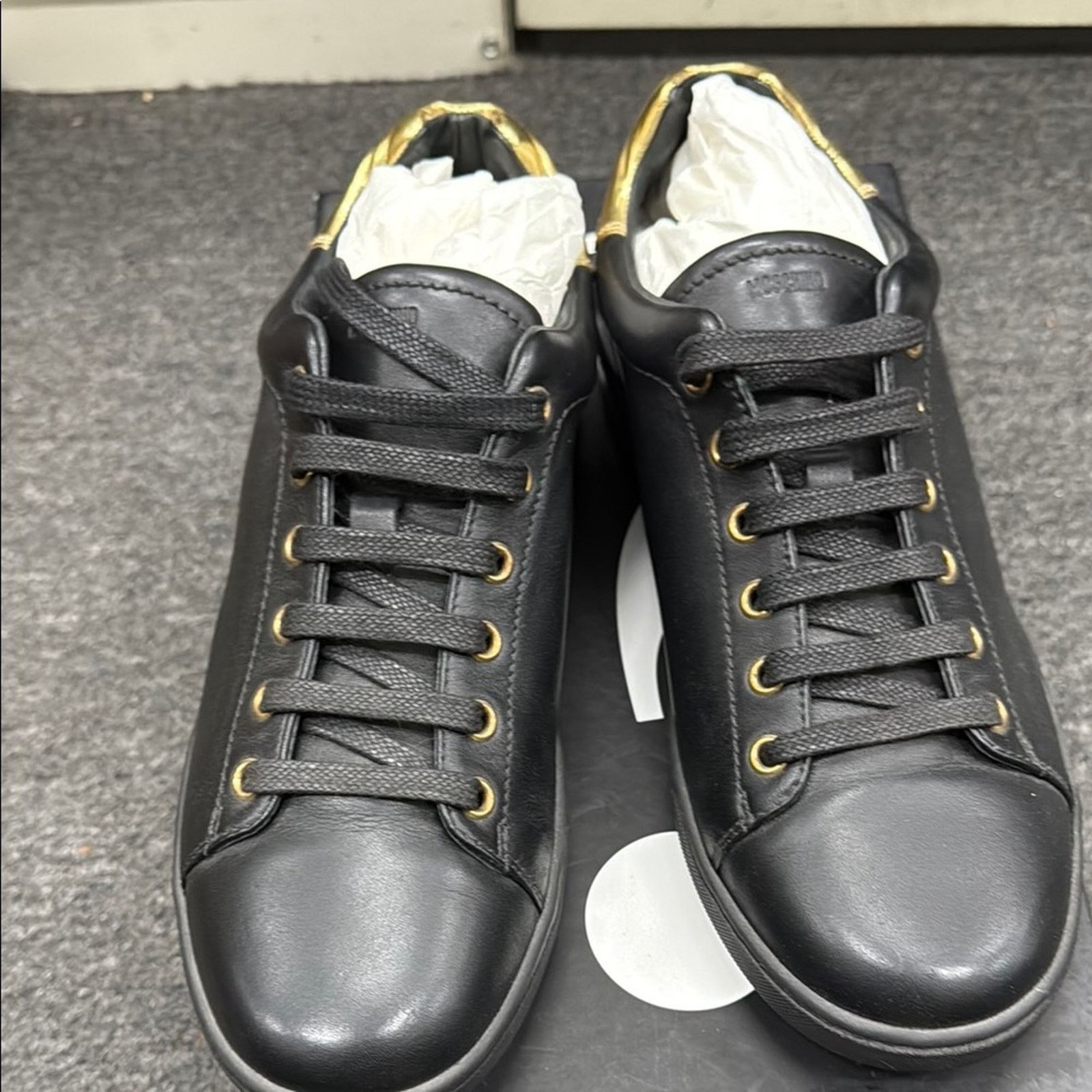 Moschino NWT Moschino Men's Black and Gold Sneakers Size 7 EU 40 Size US 7 / EU 40 - 2 Thumbnail