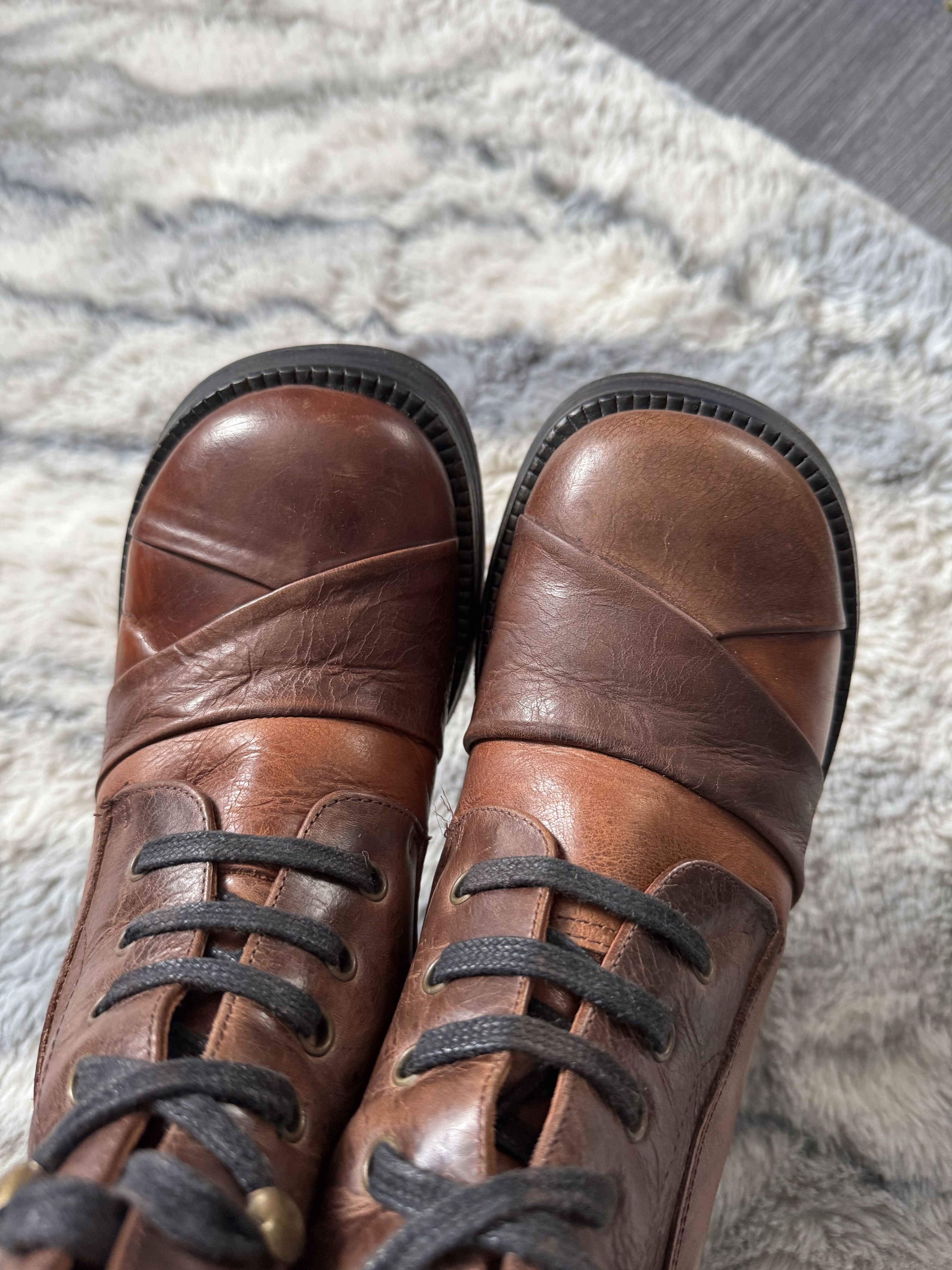 Dockers Archive Y2K Dockers Patchwork Leather Platform Heel Boots Size US 8 / IT 38 - 6 Thumbnail