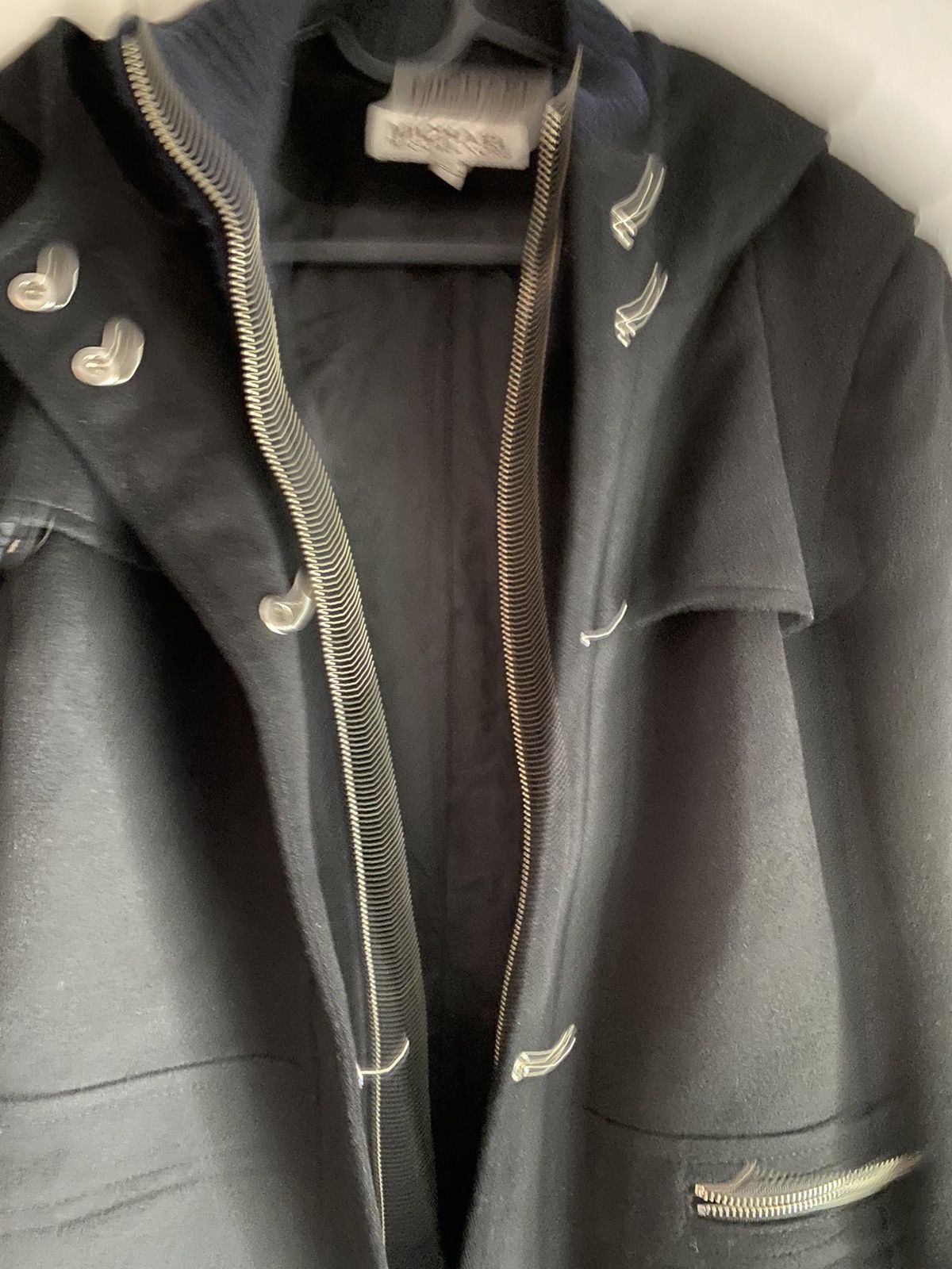 Designer × Michael Kors Michele kors black wool coat jacket with hoodie Size XL / US 12-14 / IT 48-50 - 3 Thumbnail