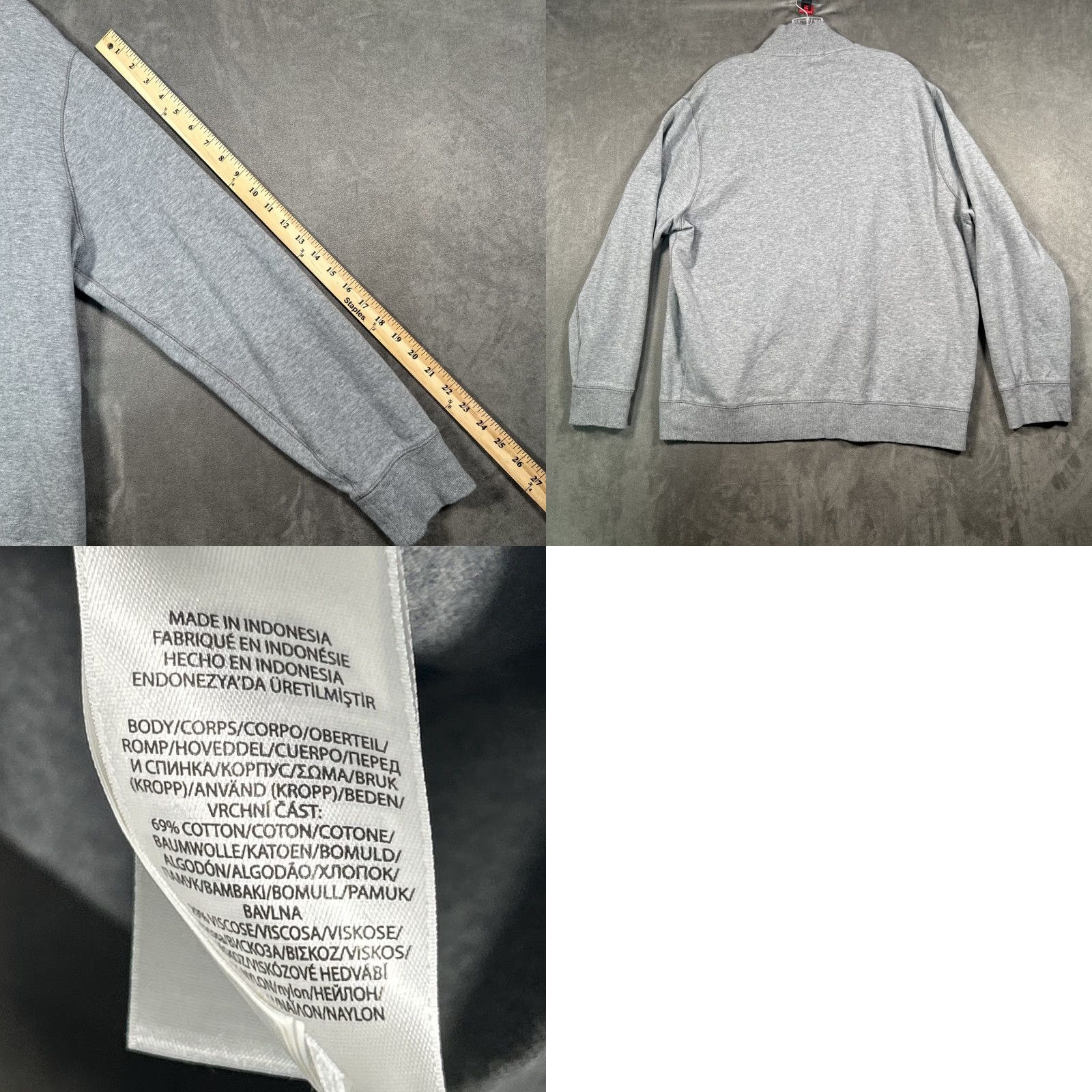 Polo Ralph Lauren Polo Ralph Lauren 1/4 Zip Pullover Mens XL Gray Pony Preppy Knit Sweater Size US XL / EU 56 / 4 - 8 Thumbnail