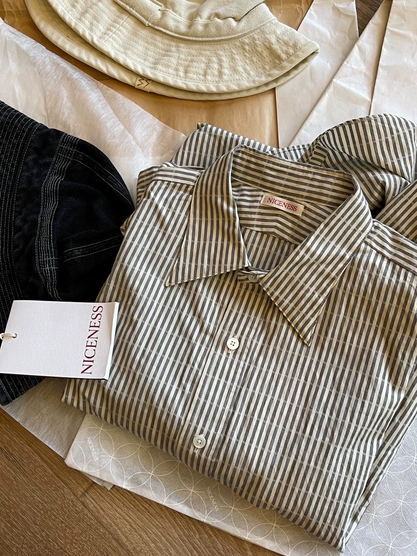Niceness NICENESS CLEMENT STRIPE N-embroidered Striped LS Shirt M Size US M / EU 48-50 / 2 - 2 Thumbnail