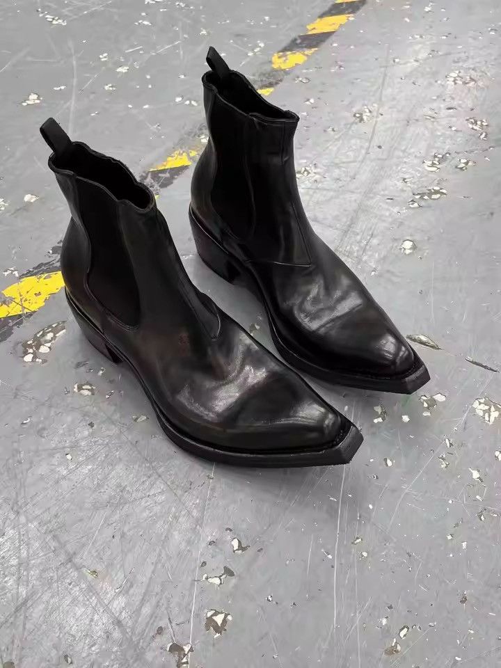 Japanese Brand Real Cow Genuine Leather Designer British Chelsea Boots Size US 11 / EU 44 - 3 Thumbnail