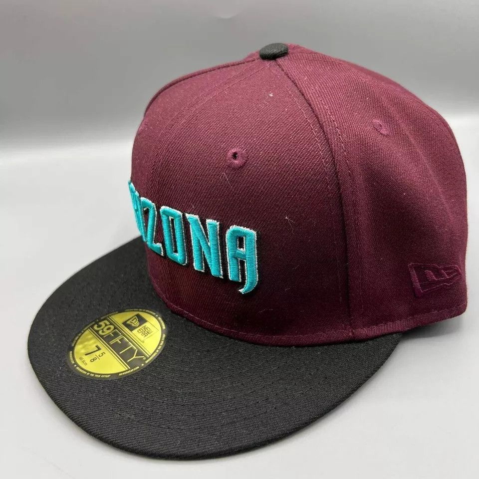 New Era Arizona Diamondbacks Hat Men 7 5/8 Red Black MLB Fitted Cap Size ONE SIZE - 4 Thumbnail