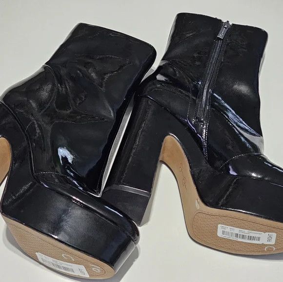 Jessica Simpson Jessica Simpson Madlaina Patent Platform Booties Black 10M Size US 10 / IT 40 - 4 Thumbnail