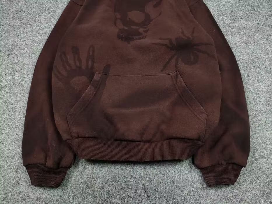 Japanese Brand 💀 Vintage 90's Sun Faded Silhouette Boxy Brown Blank Hoodie Size US M / EU 48-50 / 2 - 9 Thumbnail