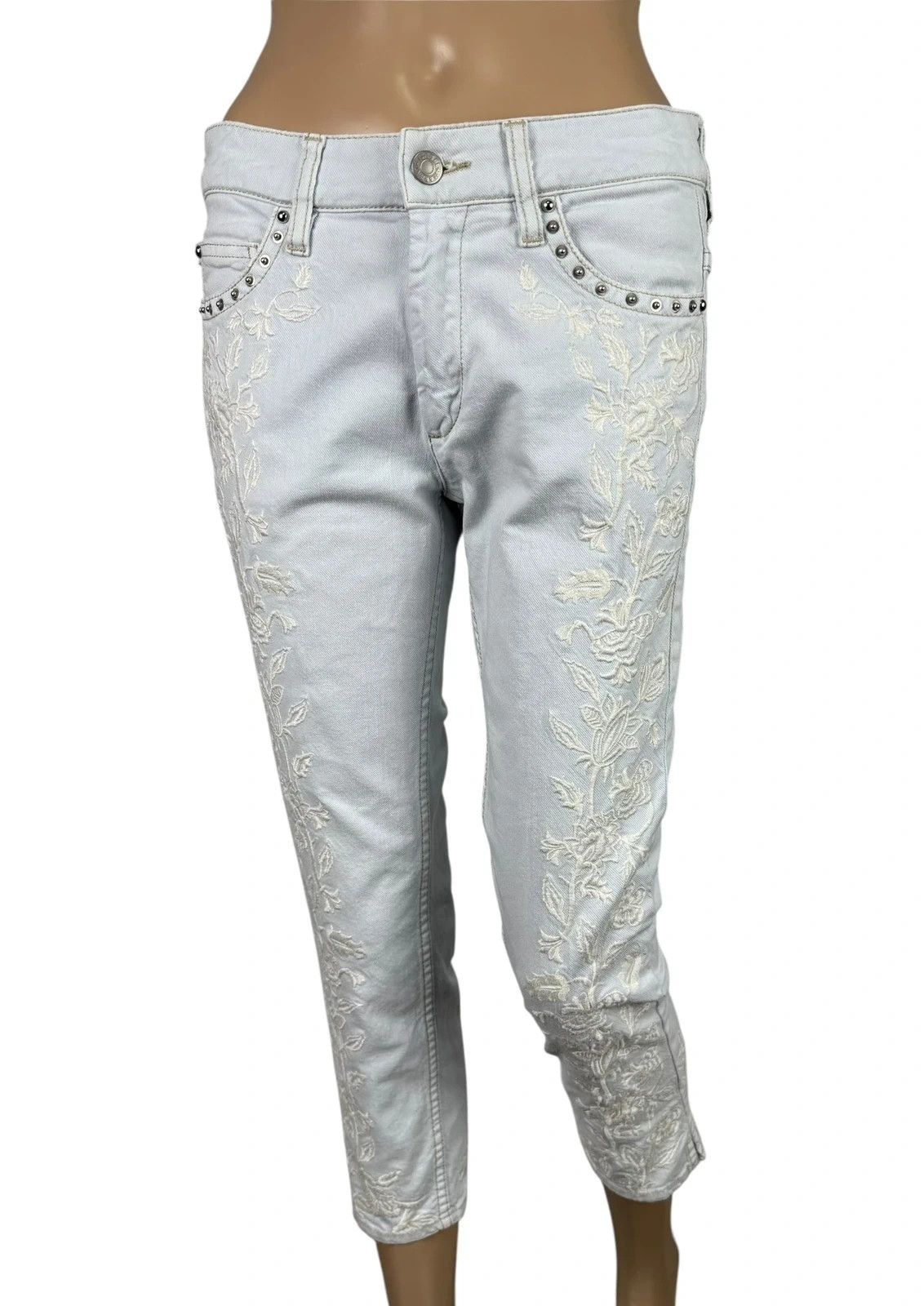 Isabel Marant Isabel Marant Crop Embroidery Jeans size 36 Size 26" / US 2 / IT 38 - 4 Thumbnail