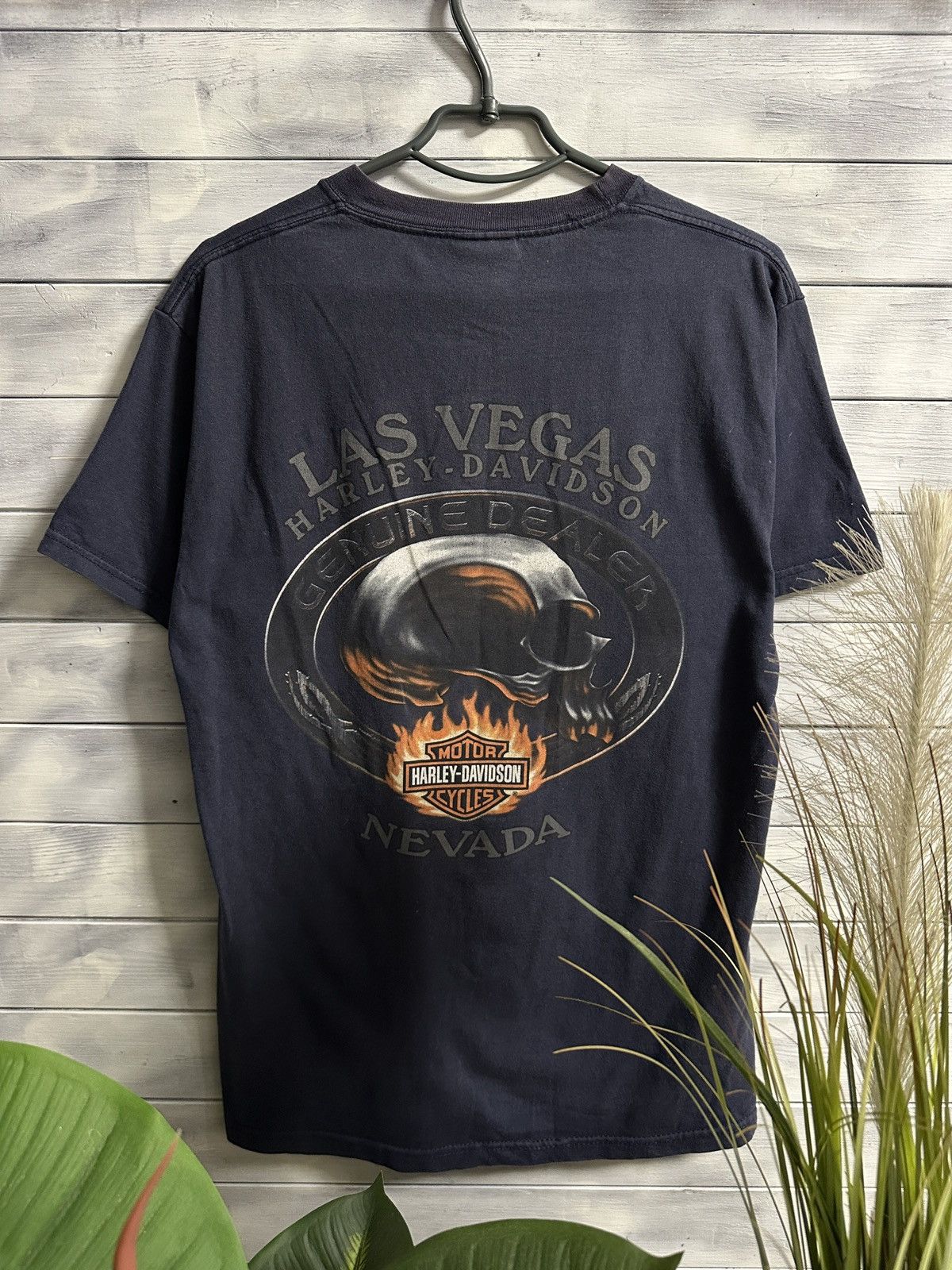 Vintage Rare Vintage T-Shirt Harley Davidson Fire Skull Moto Y2K Size US M / EU 48-50 / 2 - 1 Thumbnail