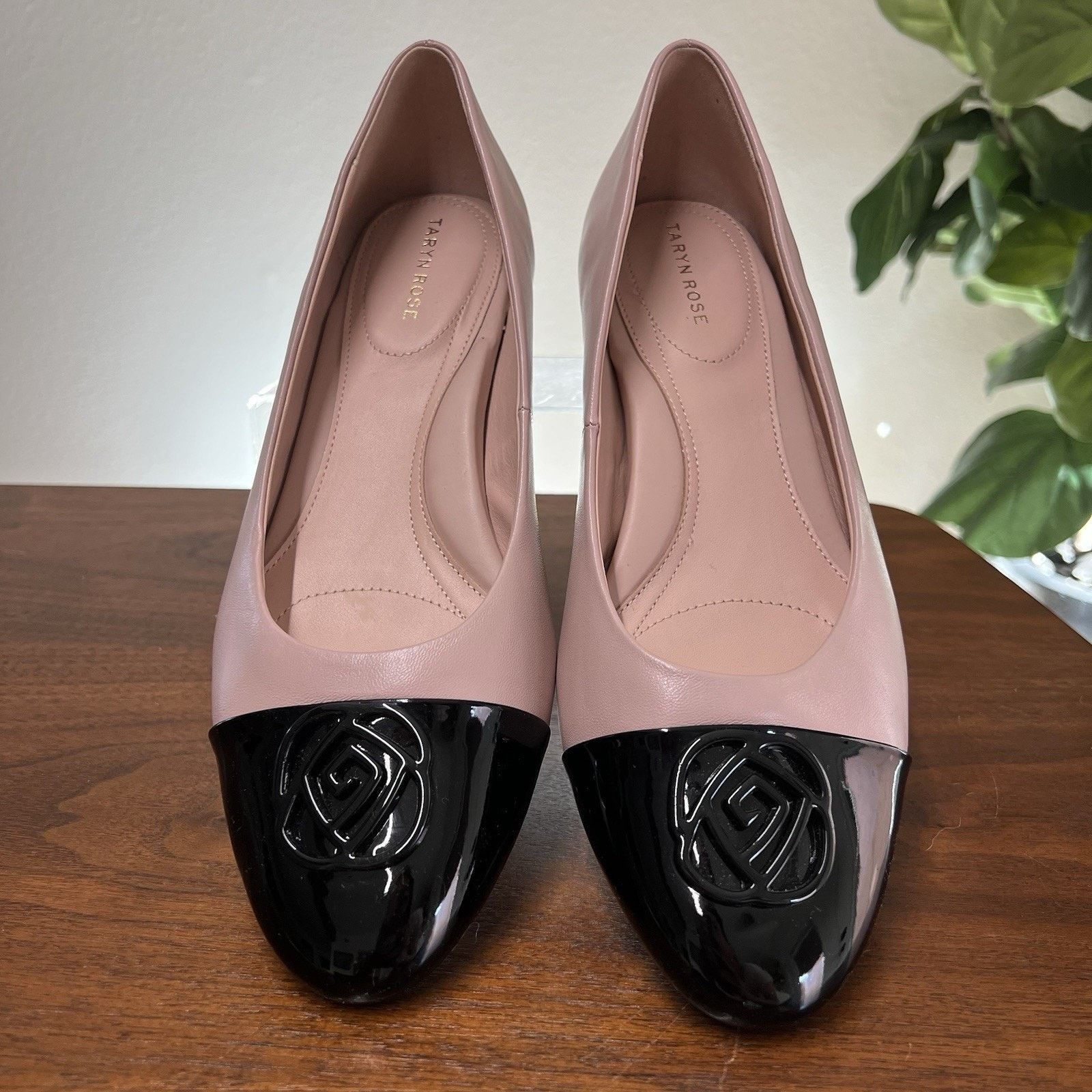 Other Taryn Rose Babette 11B Low Block Heel Pink Black Cap Toe Size US 11 / IT 41 - 1 Thumbnail