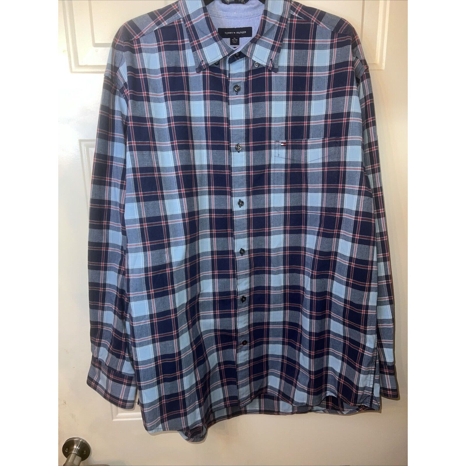 Tommy Hilfiger Tommy Hilfiger Men’s Button Up Shirt Size XL Blue Red Plaid Size US XL / EU 56 / 4 - 1 Thumbnail
