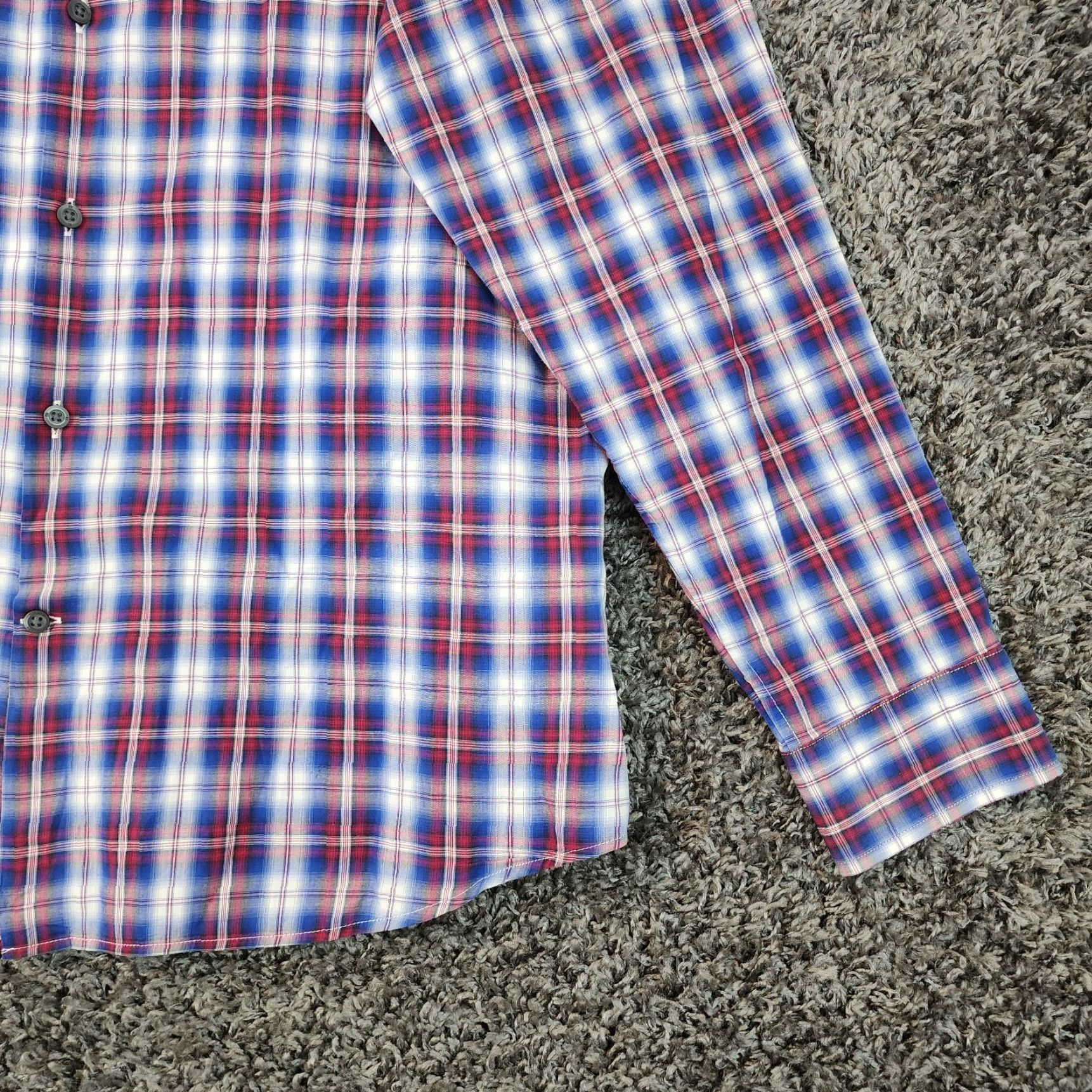 Banana Republic Banana Republic Shirt Men L Blue Red Plaid Button-Up Long Sleeve Size US L / EU 52-54 / 3 - 2 Thumbnail