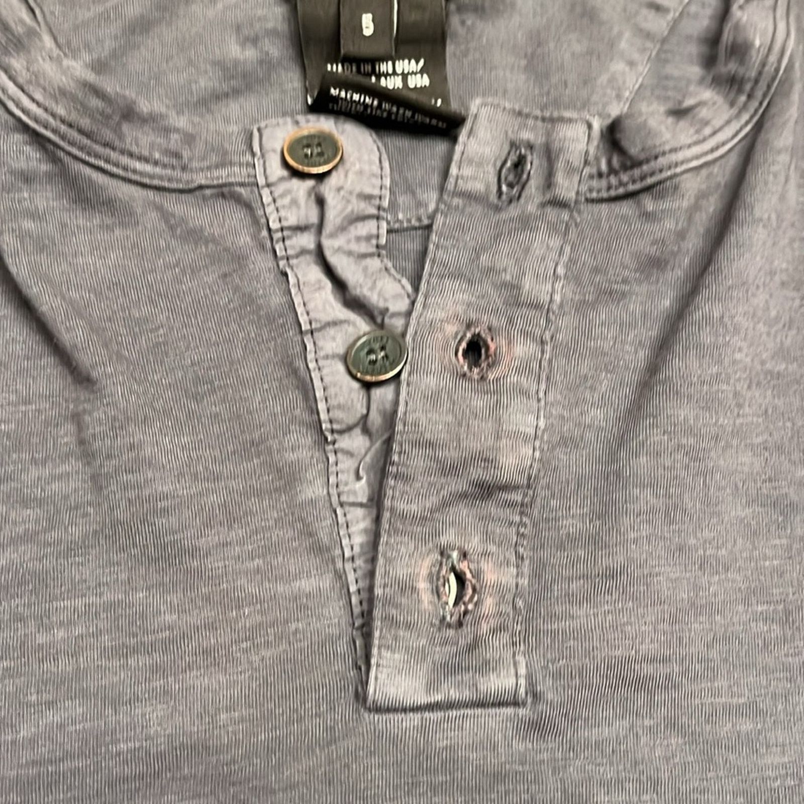 Aether Apparel AETHER Apparel Charcoal Long Sleeve Pima Cotton Emery Henley Size US XXL / EU 58 / 5 - 6 Thumbnail