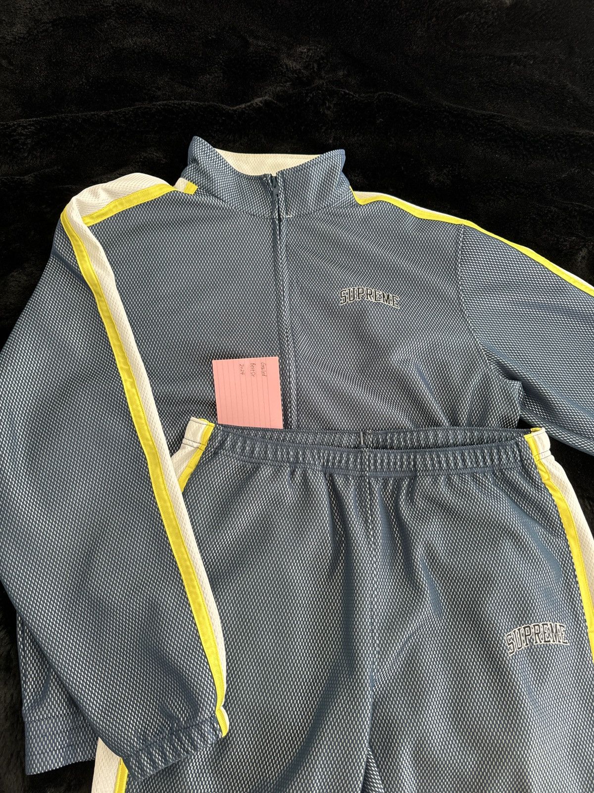 image of Supreme Bonded Mesh Track Suit in Navy, Men's (Size Large)