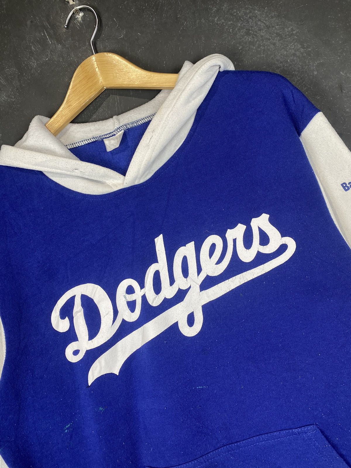 MLB × Vintage 90s MLB Dodgers Thrashed Pullover Hoodie Size US M / EU 48-50 / 2 - 3 Thumbnail