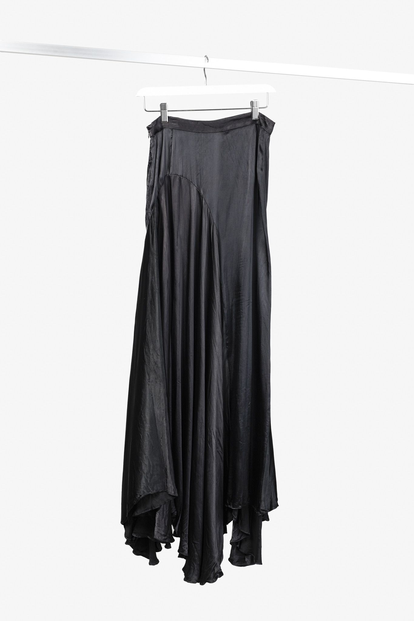 Balenciaga Balenciaga Black Satin Maxi Skirt Size 28" / US 6 / IT 42 - 2 Thumbnail