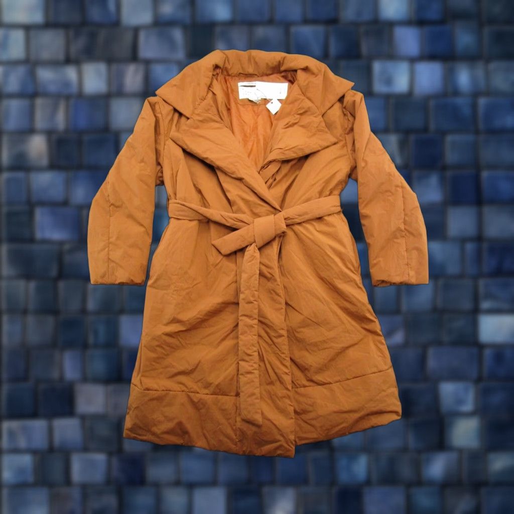 Vintage A New Day Women's Puffer Belted Water Resistant Jacket Beige S NEW Size S / US 4 / IT 40 - 1 Thumbnail