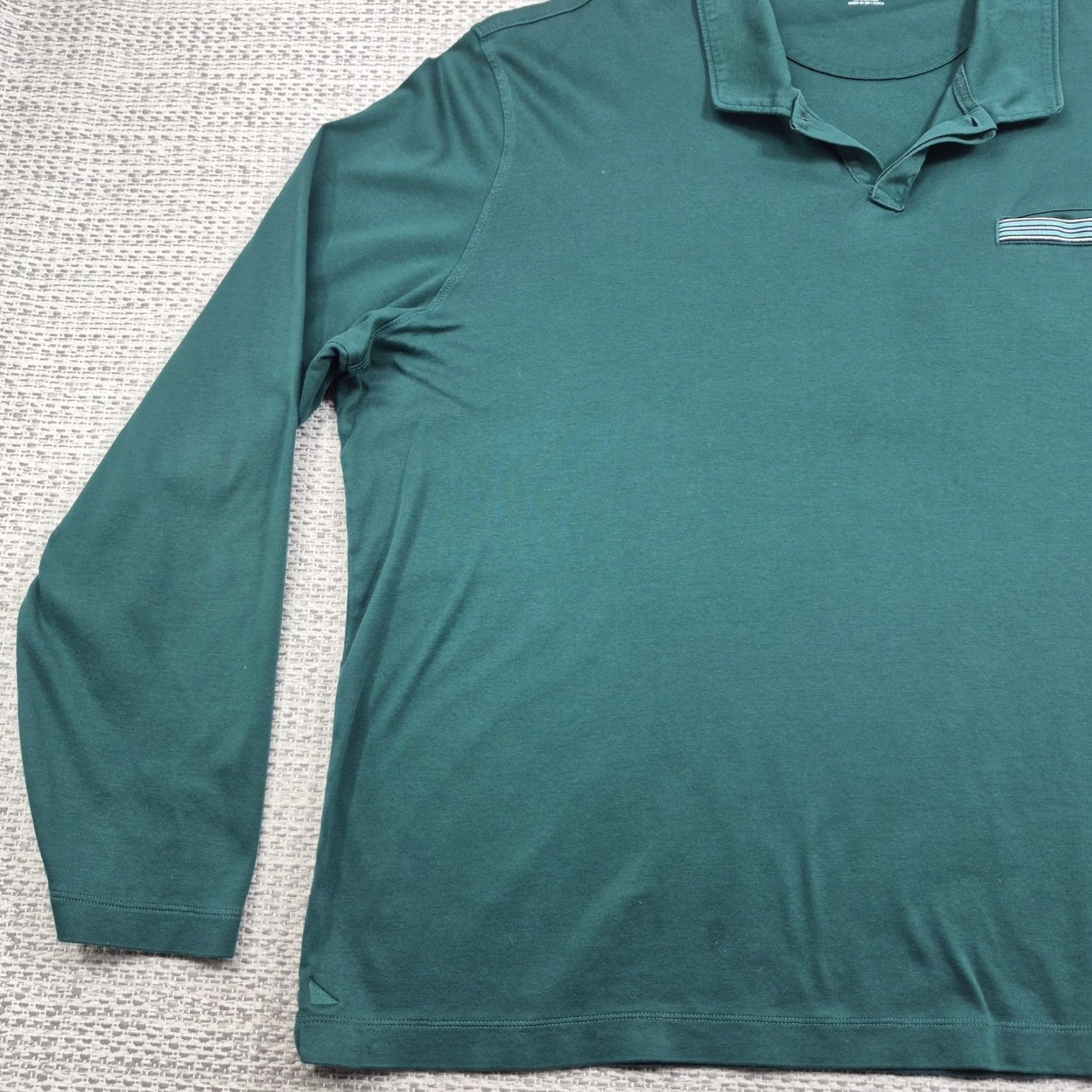 UNTUCKit UNTUCKit Polo Shirt Mens 3XL Green LS Damaschino Pocket Long Sleeve Cotton Knit Shirt Size US XXL / EU 58 / 5 - 3 Thumbnail