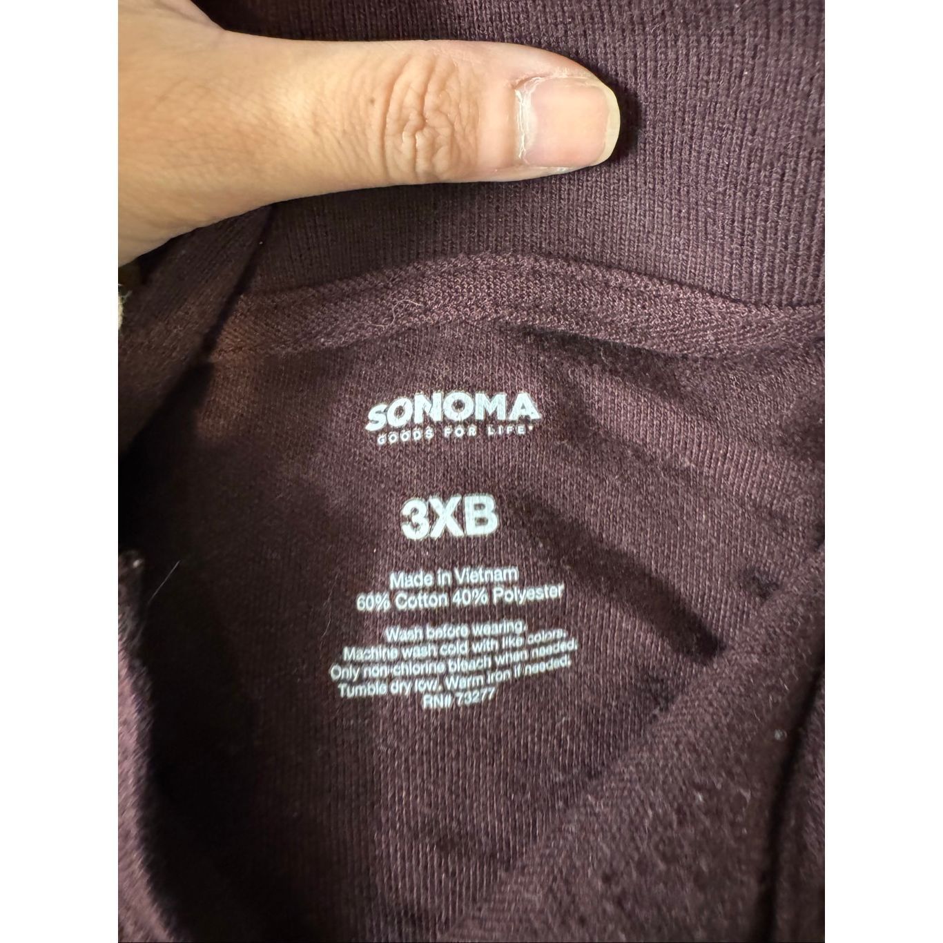 Sonoma Sonoma Men’s Burgundy Polo Shirt 3XB Short Sleeve Cotton Ble Size US XXL / EU 58 / 5 - 4 Thumbnail