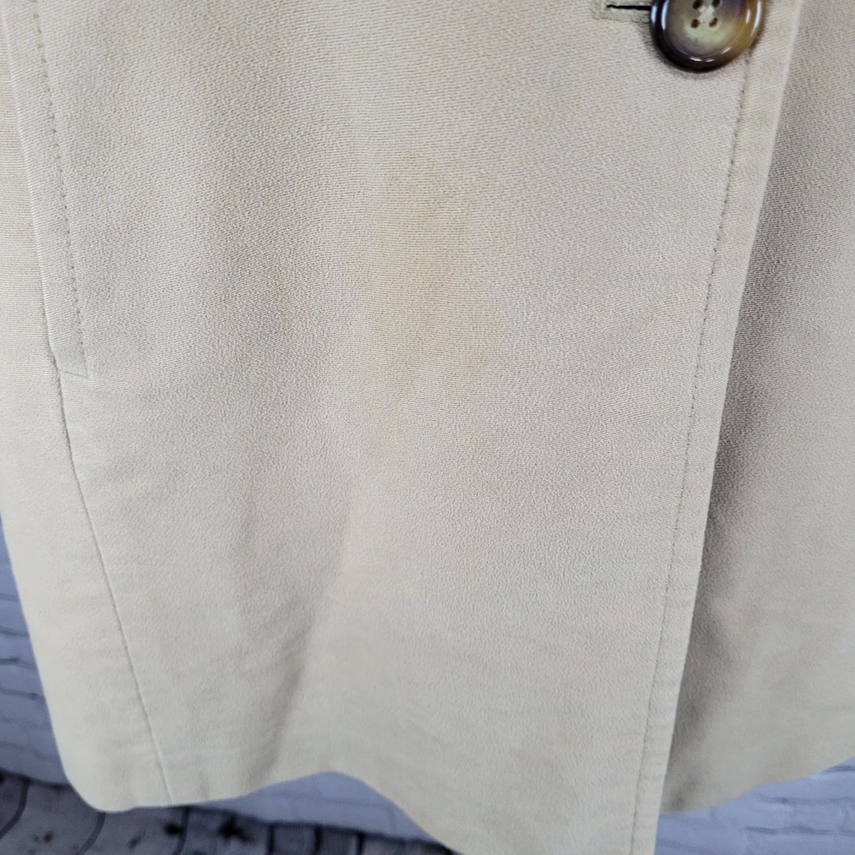 Ann Taylor VINTAGE Ann Taylor Coat Womens 2 Brown 100% Cotton Buttoned Lined Pockets Notch Collared Mid-Length Long Sleeve Dry Clean Only Size XS / US 0-2 / IT 36-38 - 6 Thumbnail