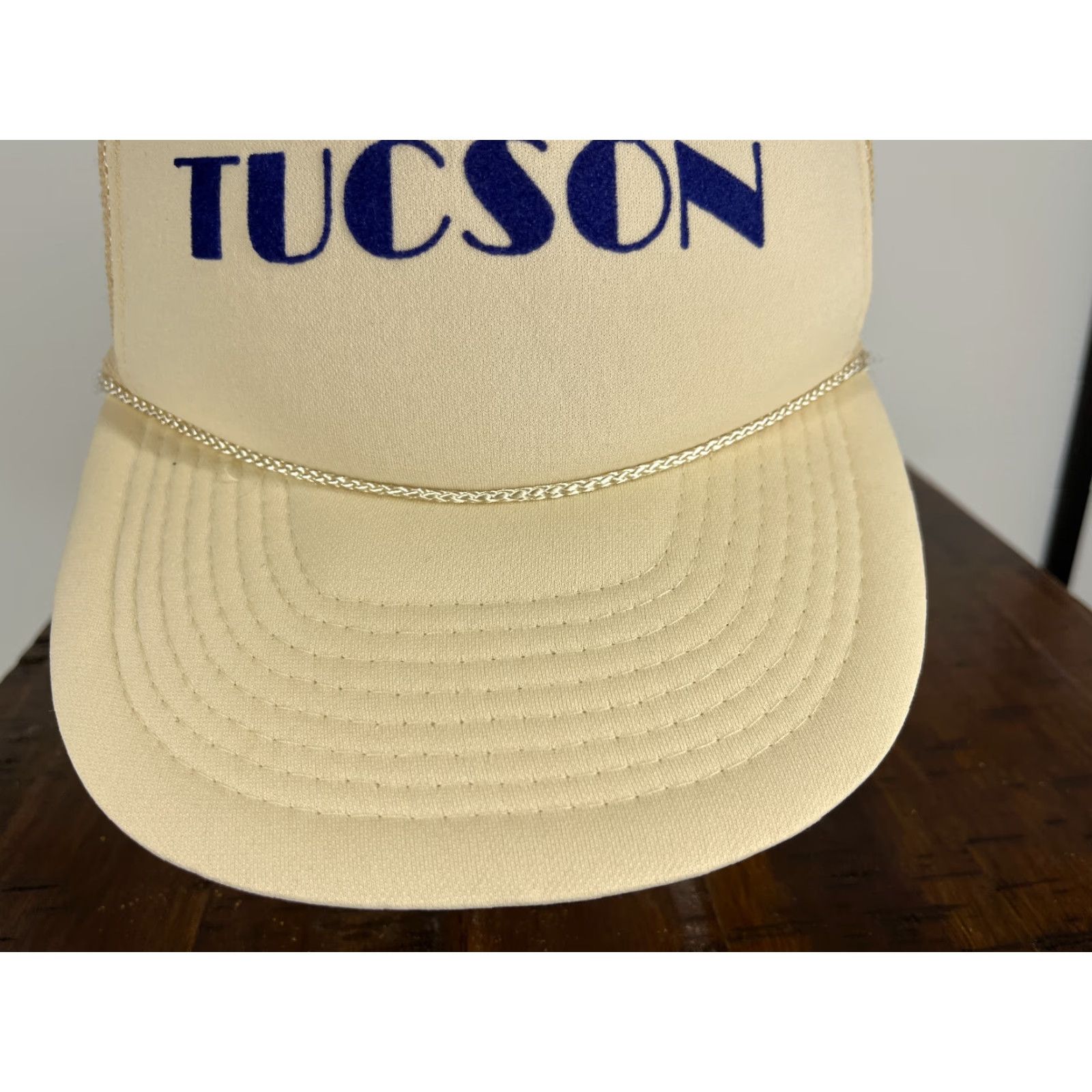 Vintage VINTAGE Tucson Hat Cap Snap Back Adult One Size Ivory Trucker Polyester Rope 90's Look Size ONE SIZE - 3 Thumbnail