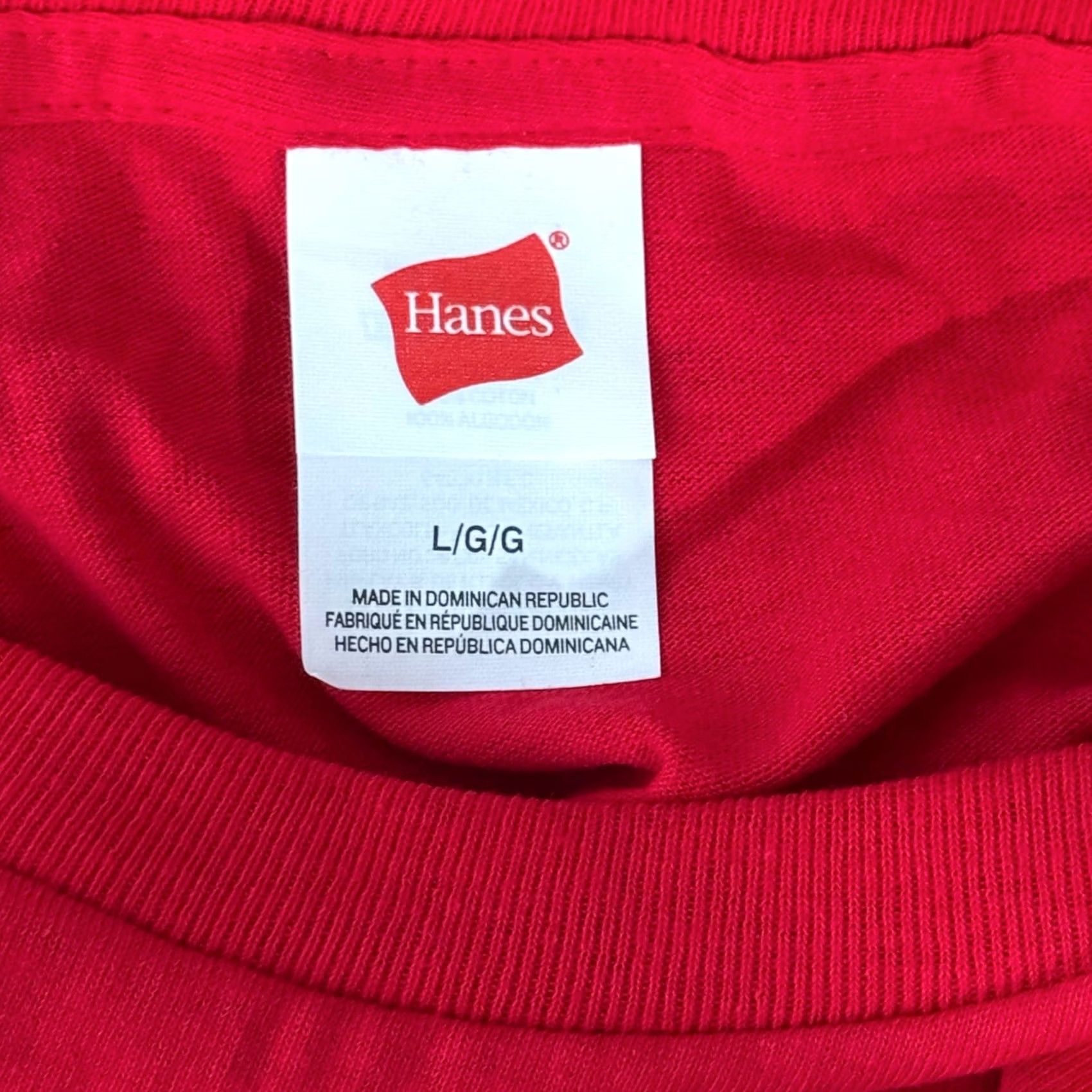 Hanes Hanes Mens Large 2 Pack T-Shirt Red Solid Cotton Crew Neck Basic Tee Multipack Shirt Mens Red Solid Cotton Crew Neck Tee 2 Pack Size US L / EU 52-54 / 3 - 4 Thumbnail