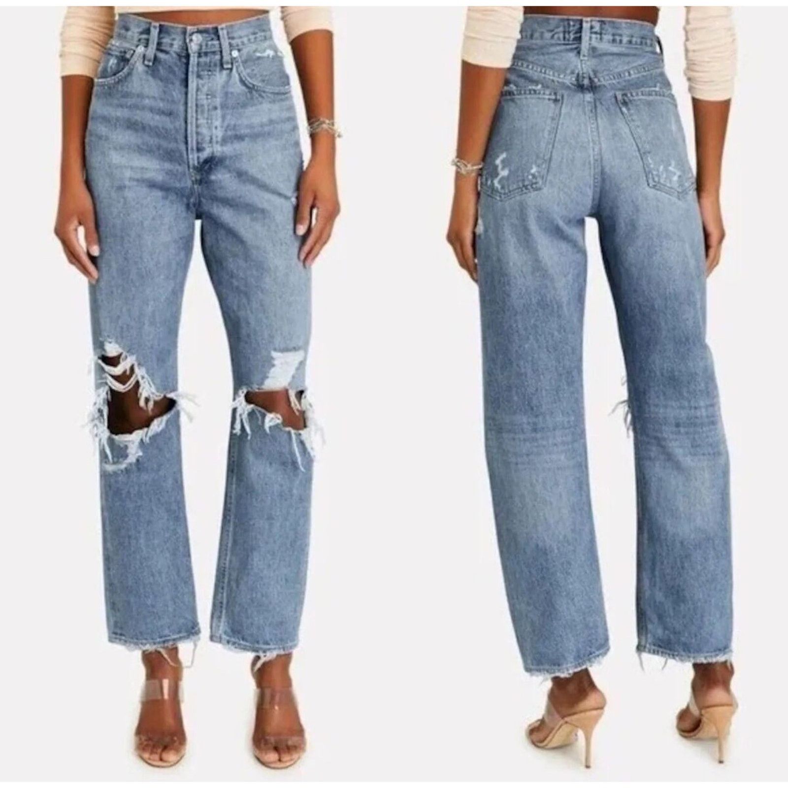 Agolde AGOLDE 90s Jeans Fall Out Distressed Size 25" / US 0 / IT 36 - 1 Thumbnail