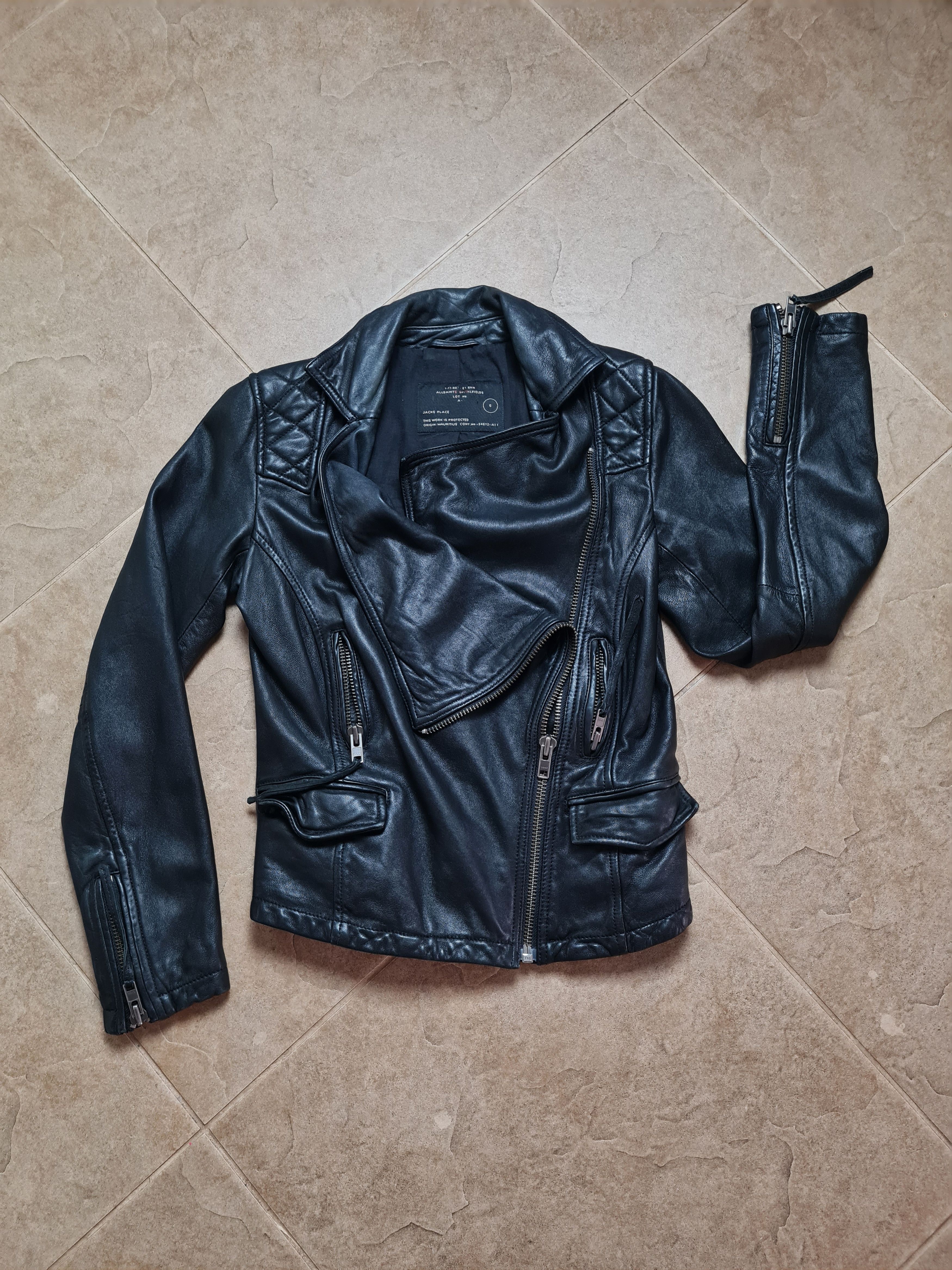 Allsaints VINTAGE ALL SAINTS STANTON LEATHER JACKET BLACK SIZE 6 Size M / US 6-8 / IT 42-44 - 16 Thumbnail