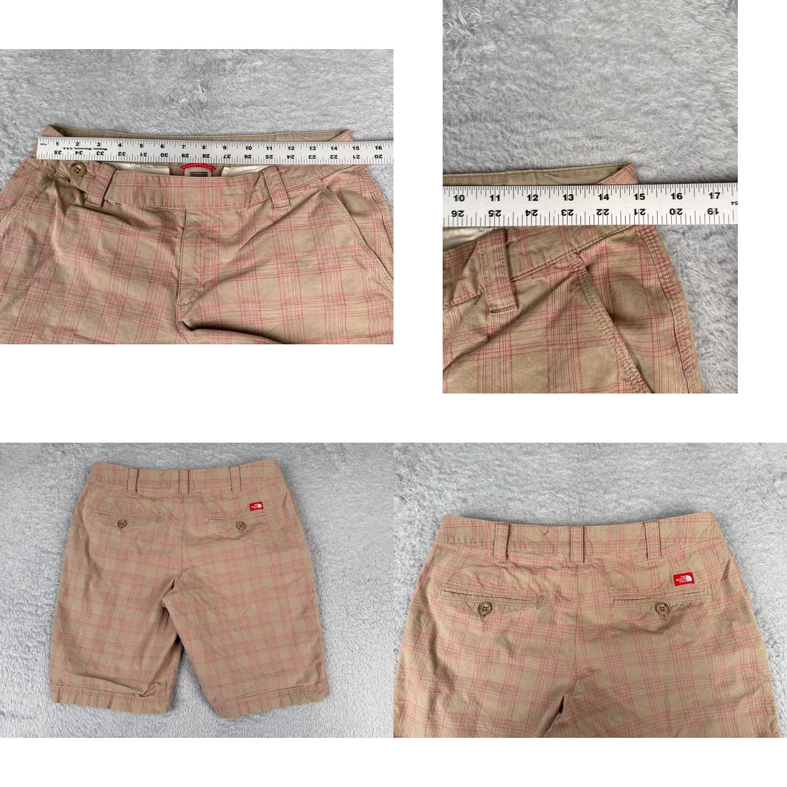 The North Face The North Face Shorts Women 8 Beige Plaid Chino 100% Cotton Flat Golf Hike 30x11 Size 30" / US 8 / IT 44 - 9 Thumbnail