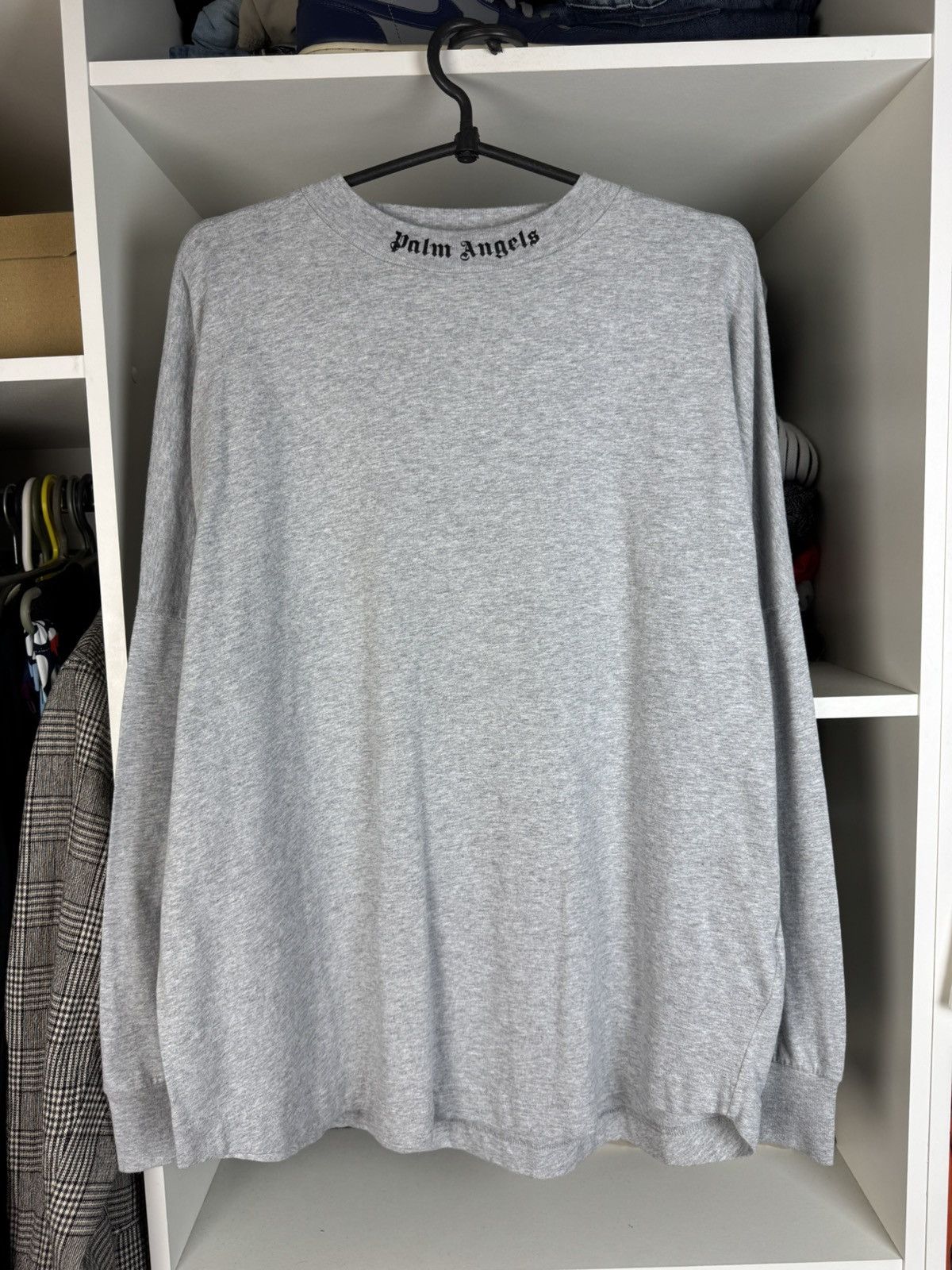 Palm Angels Palm Angels Women’s Gray Drop Shoulder Long Sleeve T-shirt Size S / US 4 / IT 40 - 10 Thumbnail