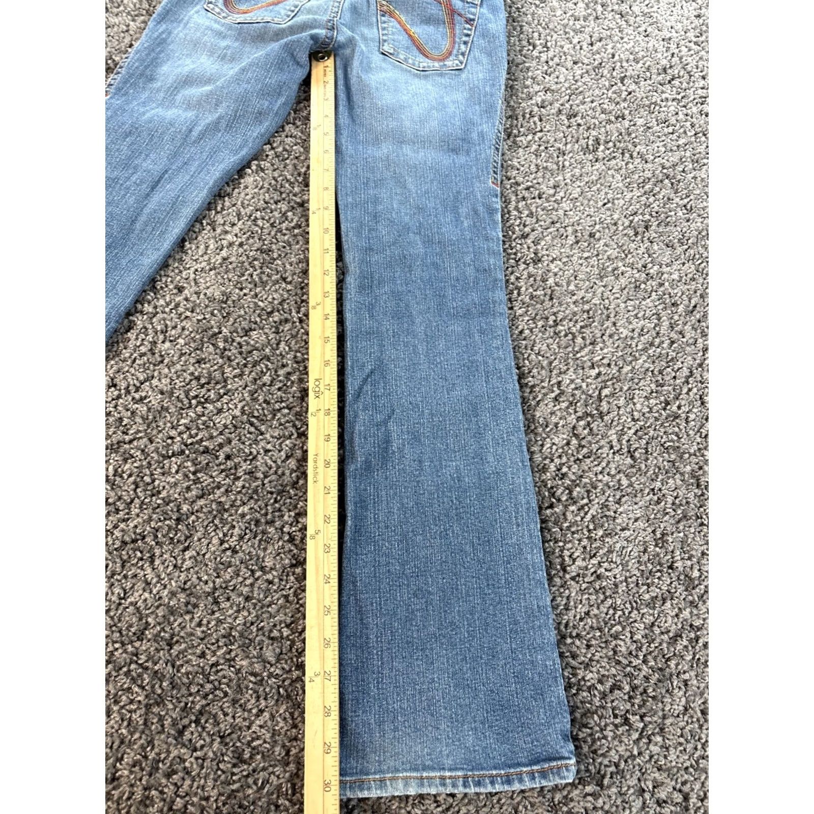 Vintage VINTAGE Tommy Jeans Jeans Womens 26x30 Blue Low Rise Boot Jeans 5-Pocket Distressed Flap Y2K Size 26" / US 2 / IT 38 - 2 Thumbnail