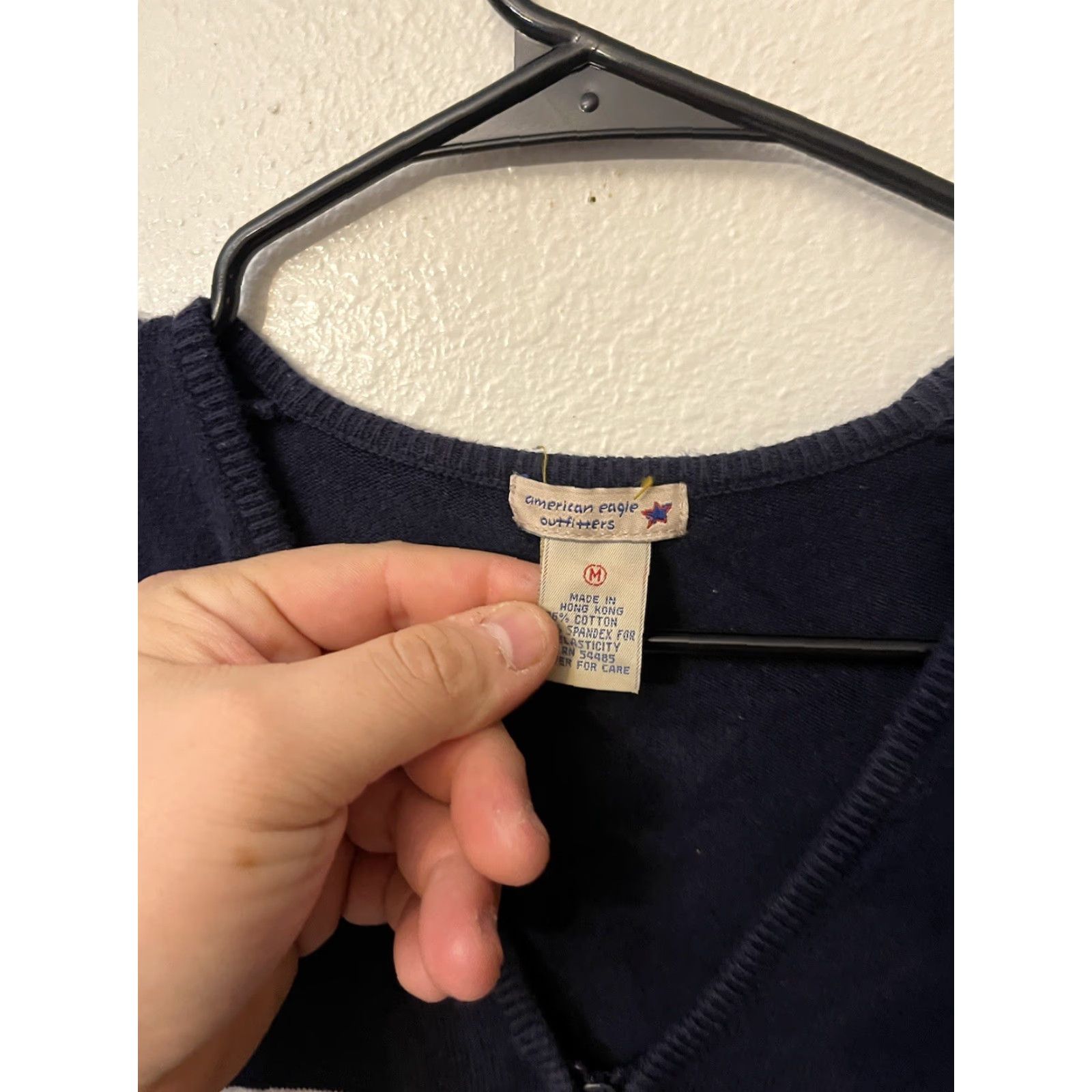 American Eagle Outfitters VINTAGE American Eagle Outfitters Sweater Shirt Women's M Blue Striped Knit Full Zip Fashion Size M / US 6-8 / IT 42-44 - 2 Thumbnail