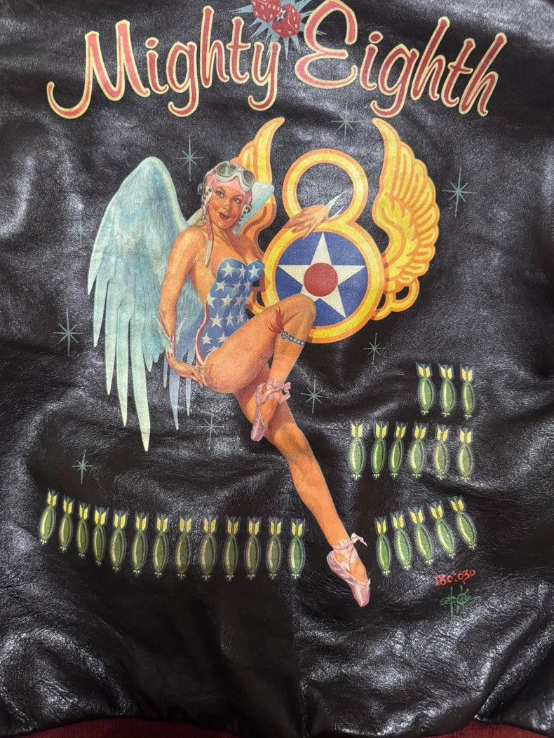 The Real McCoy's Mighty Eighth Leather Jacket with Design-dmc Size US M / EU 48-50 / 2 - 1 Thumbnail