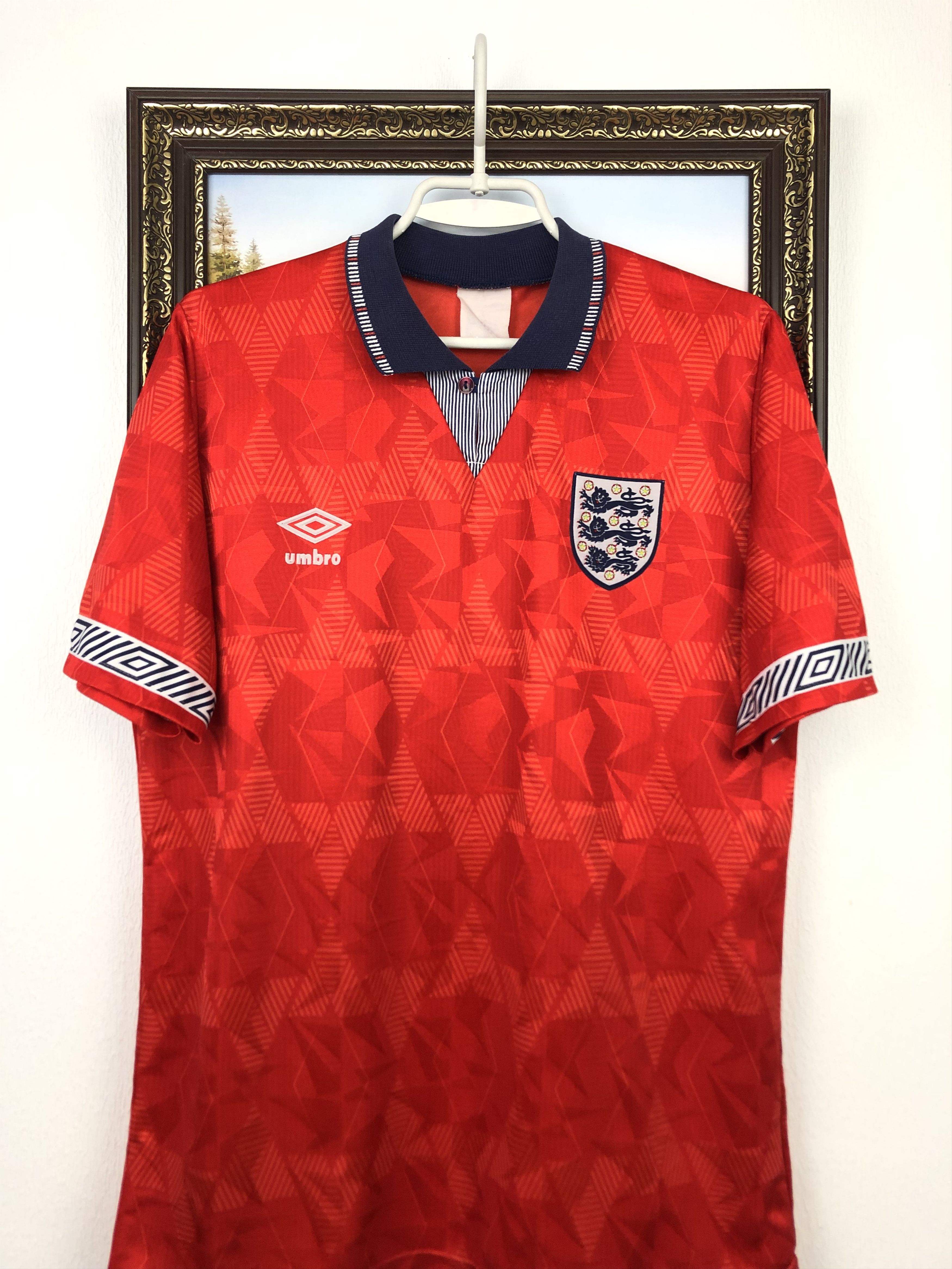 Vintage England football shirt 1990 Soccer Umbro Jersey Mens Trikot Size US M / EU 48-50 / 2 - 2 Thumbnail