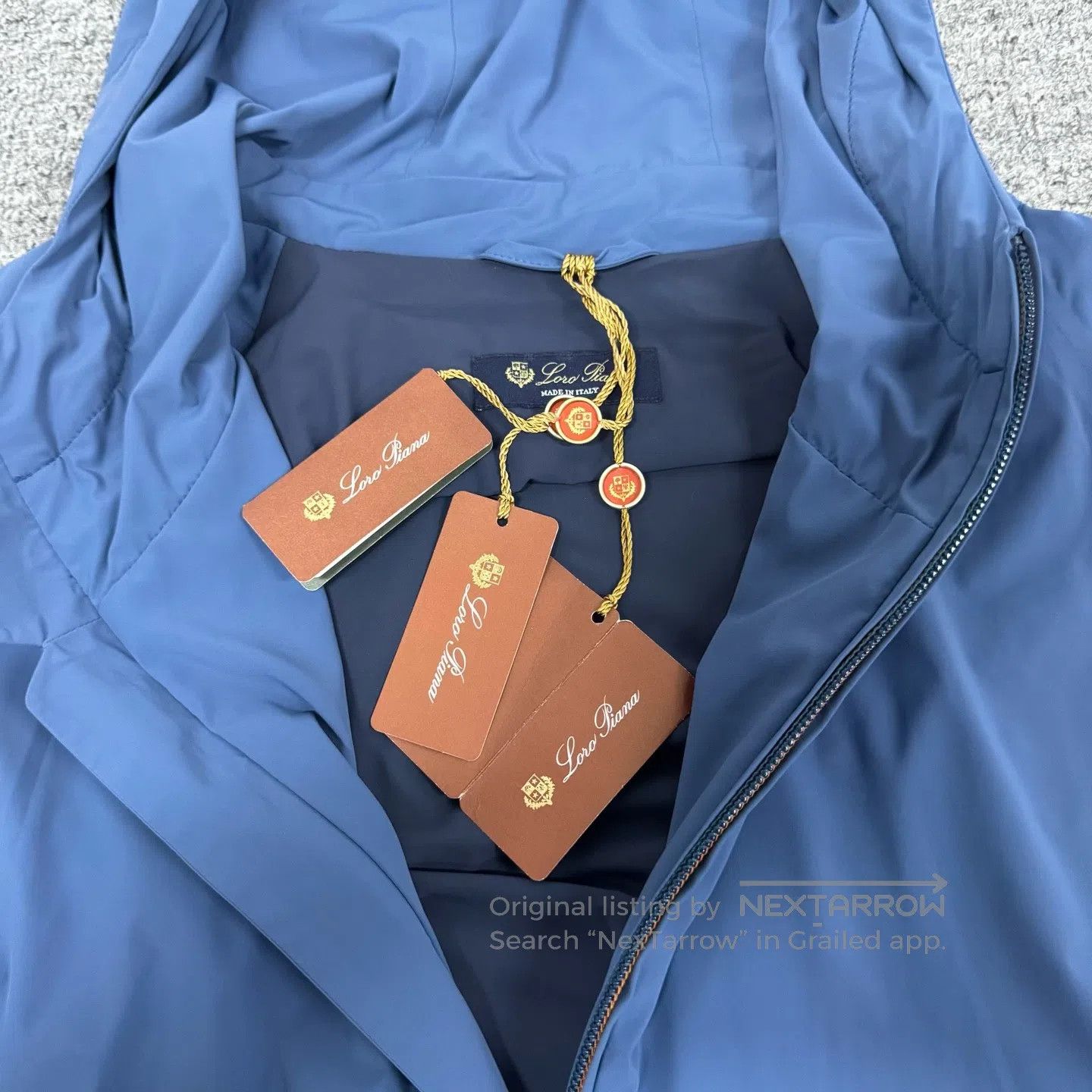 Loro Piana LORO PIANA Blue hooded zipper jacket| Size US L / EU 52-54 / 3 - 4 Thumbnail