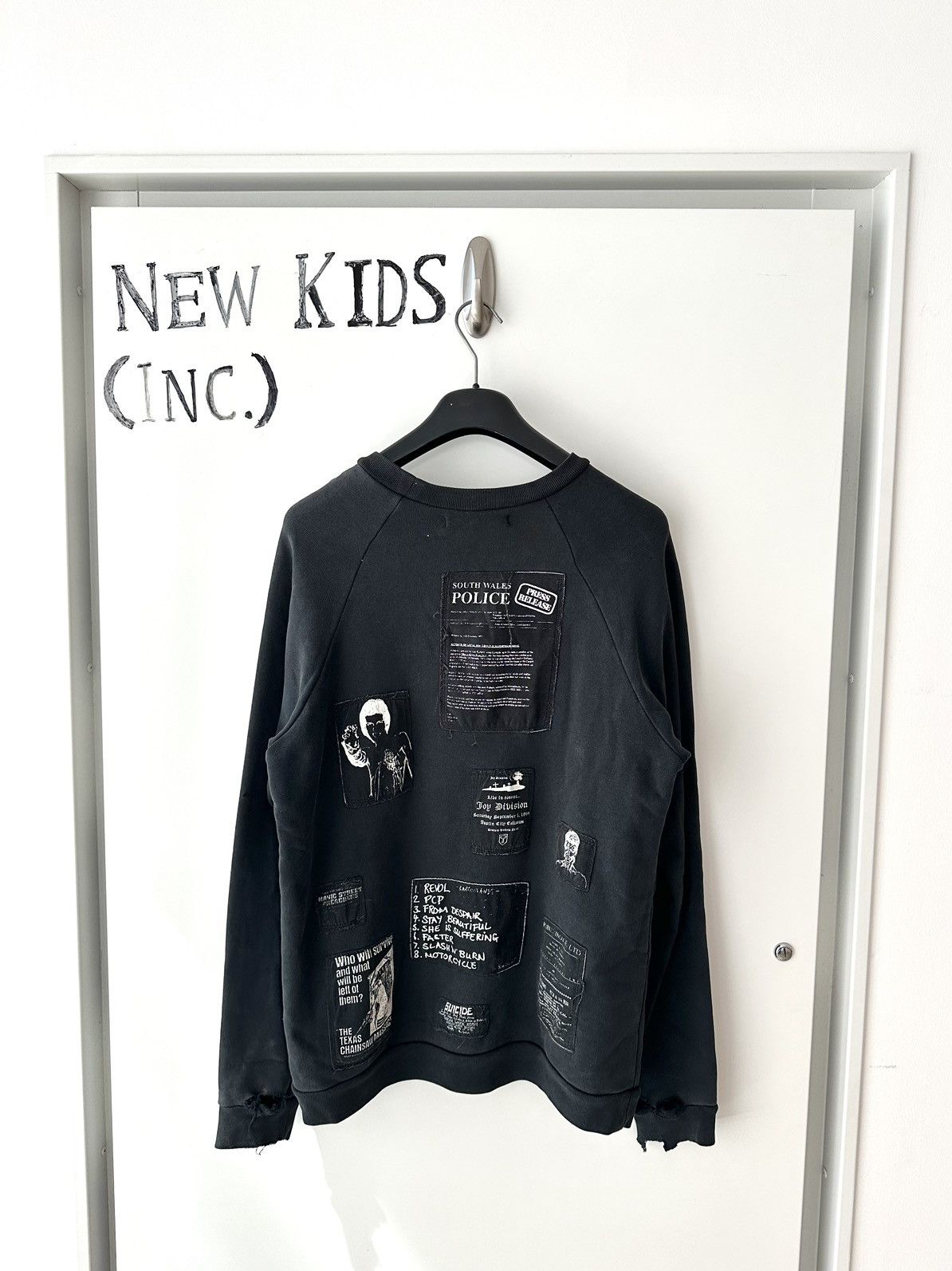 Raf Simons Raf simons Aw2001 “Riot Riot Riot” Patches Crewneck | Grailed