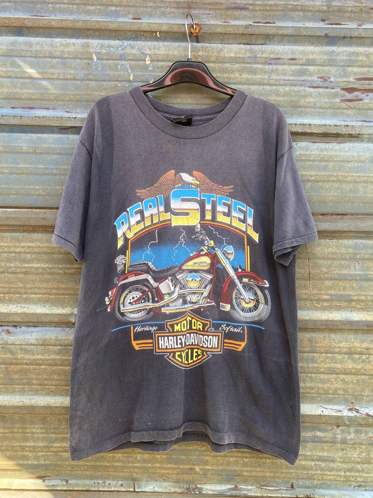 Harley Davidson Vintage Faded Harley Davidson Real Steel Heritage Softail Size US L / EU 52-54 / 3 - 1 Thumbnail