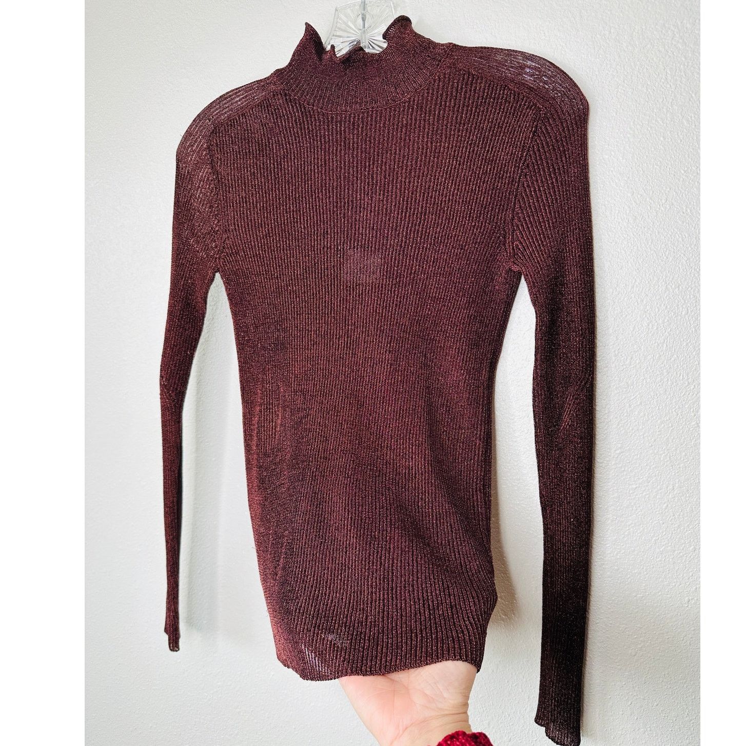 Other NWT With Black Victoria Metallic Bronze Ruffle Mock Neck S Size S / US 4 / IT 40 - 4 Thumbnail