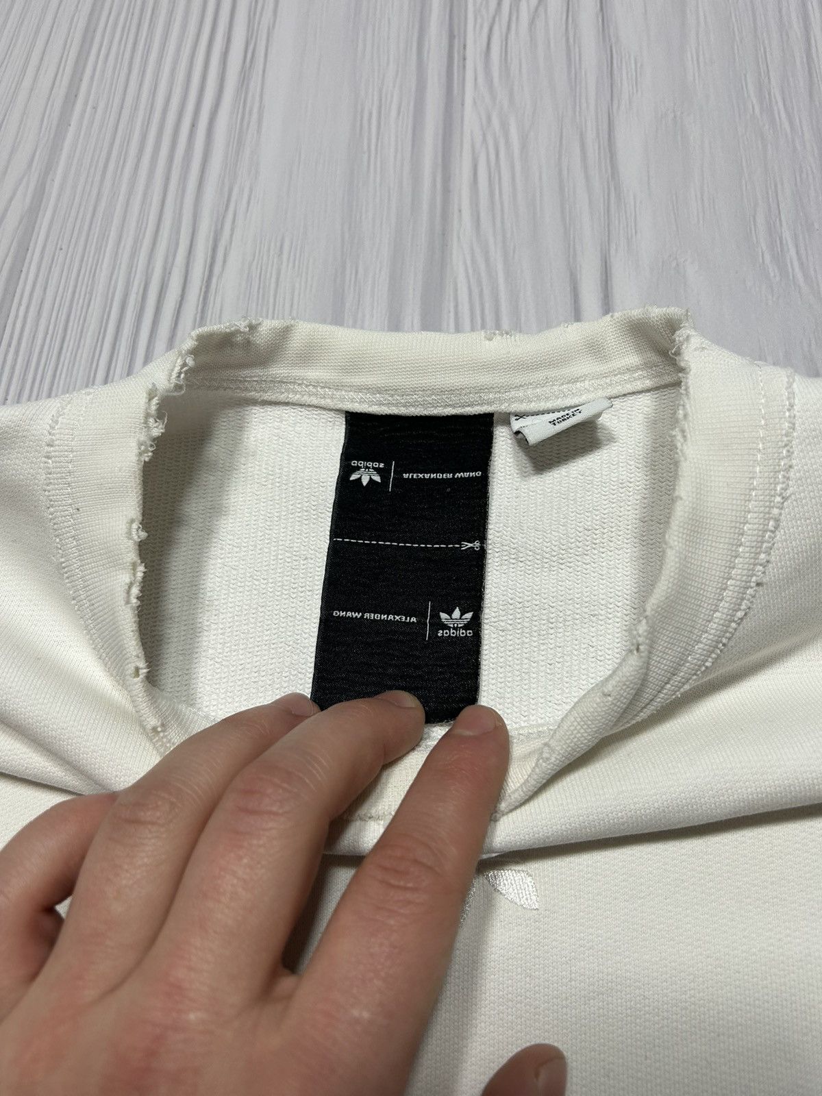 Adidas × Alexander Wang Adidas x Alexander Wang Logo Crew Torn Sweatshirt Size US S / EU 44-46 / 1 - 12 Thumbnail