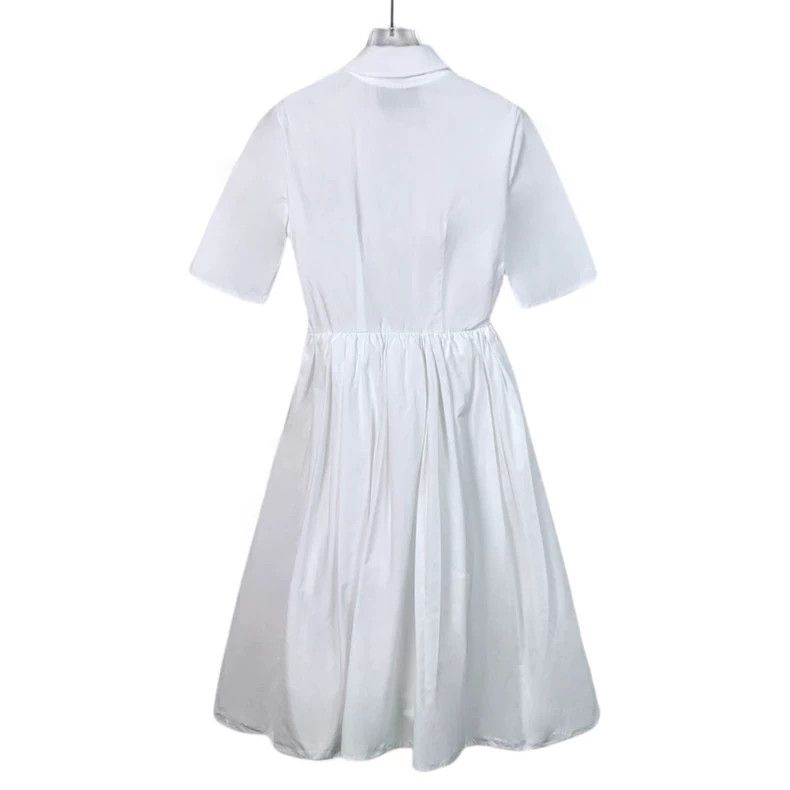 Prada Prada White triangle semi-zipper short-sleeved dress 2501-N Size XXS / US 00 / IT 34 - 2 Thumbnail